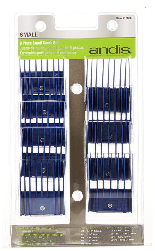 White Smoke Andis Clipper Combs for Small Pets, Blue, (Pack of 9) (12860)