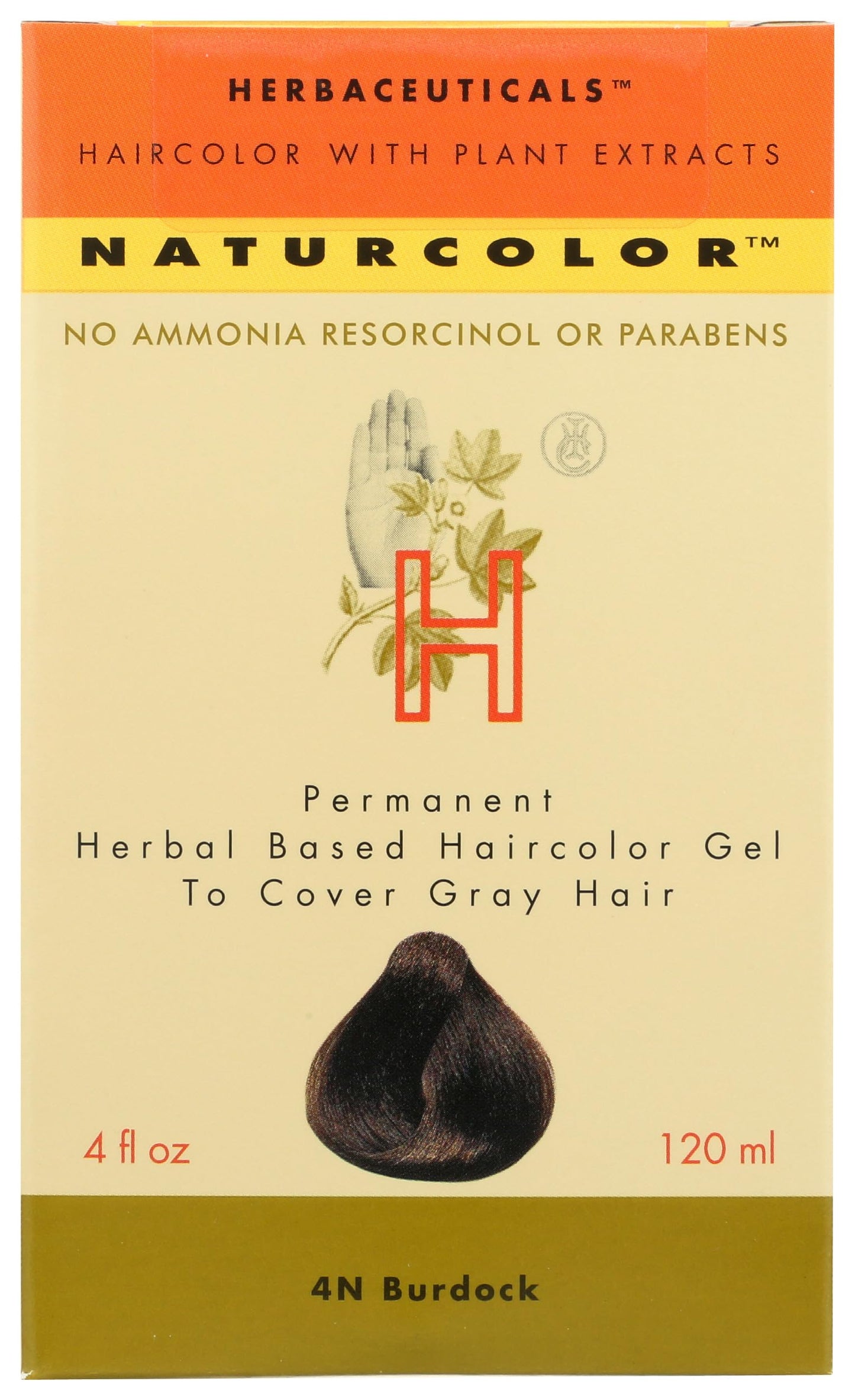 Pale Goldenrod naturcolor Haircolor Hair Dye - Burdock, 4 Fl Oz (4N)