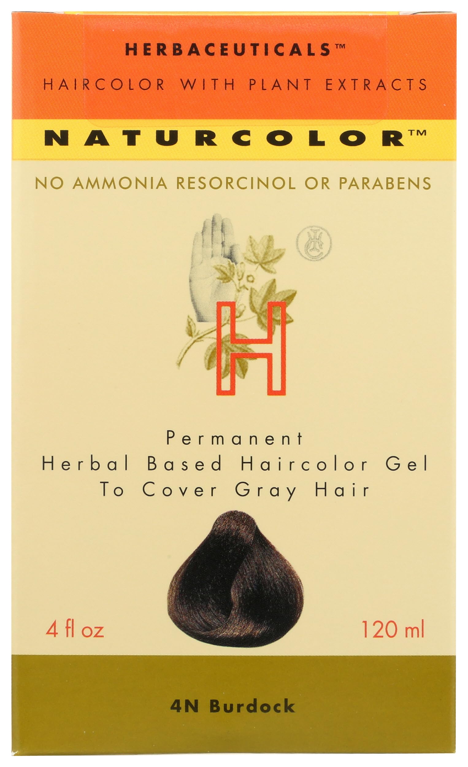 Pale Goldenrod naturcolor Haircolor Hair Dye - Burdock, 4 Fl Oz (4N)