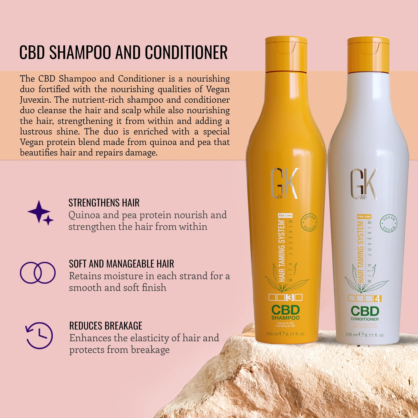 Thistle GK HAIR Hemp Shampoo and Conditioner Sets Hydrating Strengthening Color Treated Damaged Repair Provides Nourishing & Shine Natural Organic Vegan Sulfate Paraben Free (Duo)