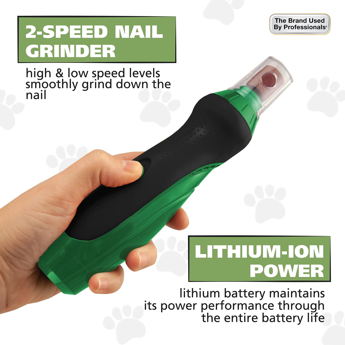 White Smoke Wahl Lithium Ion Rechargeable Dog Nail Grinder with Concave Rounding Tip and Nail Guard for Increased Safety and Precise Nail Grinding, 3 Hour Run Time - 5975
