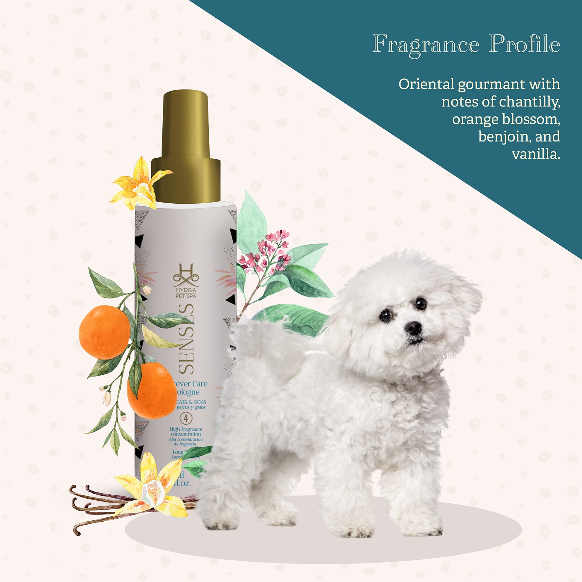 White Smoke Hydra Senses Forever Care Cologne, Finishing Cologne for Dogs and Cats, Pet Grooming Spray, 4.05 Ounces