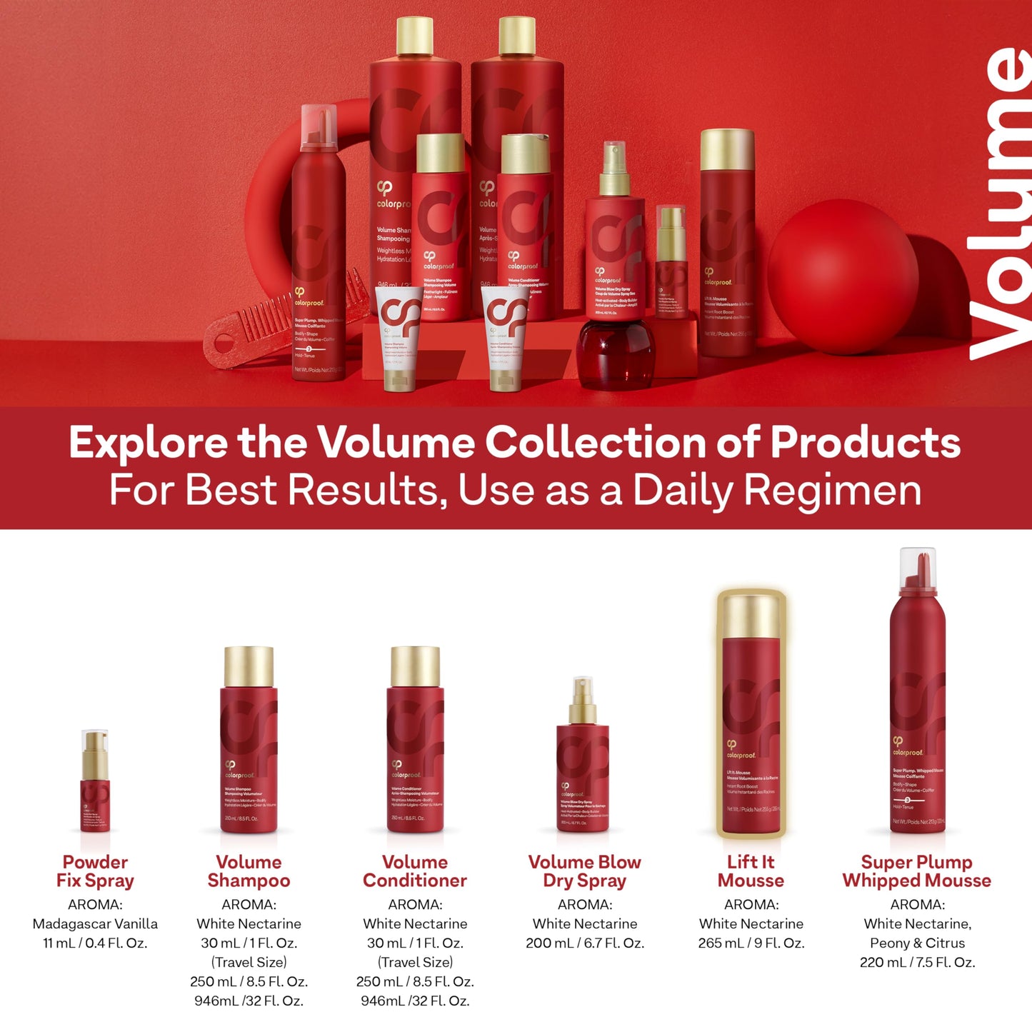 White Smoke Colorproof Volume Lift It Hair Mousse 9 Fl. Oz. Volumizing Mousse, White Nectarine Scent