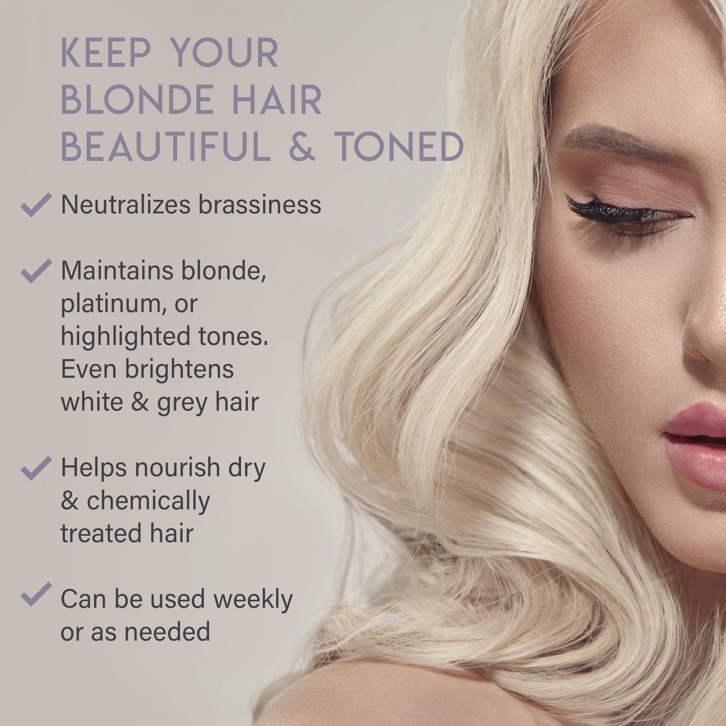 Gray ALURAM Purple Hydrate & Repair Hair Treatment, Intense Moisture Infusion, Clean Hydration Boost for Silver & Color Treated Hair,11 Fl Oz