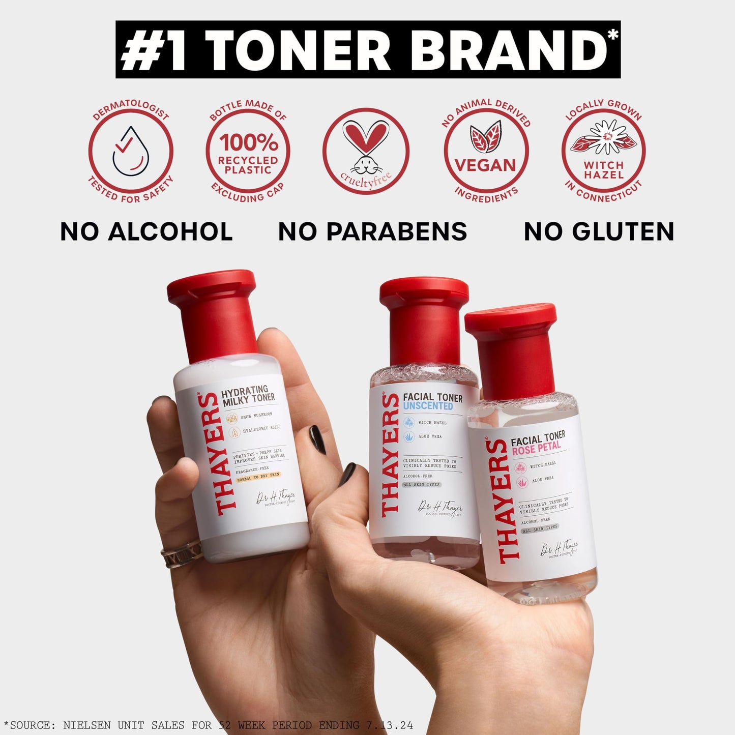 Lavender THAYERS Alcohol-Free Rose Petal Witch Hazel Facial Toner for Glowing Skin, Soothing, Hydrating, Refreshing Toner for Normal and Combination Skin, 3oz