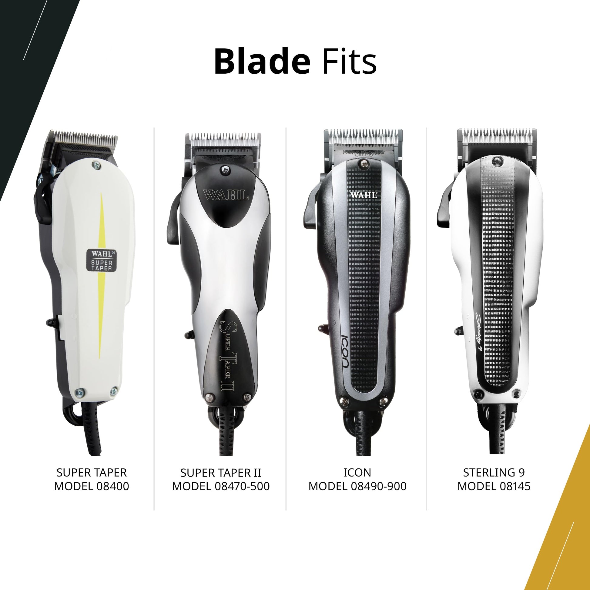White Smoke Wahl Professional 2-Hole Standard Clipper Blade, 1mm-3mm Replacement Blade for Super Taper, Super Taper II, Icon, Pro Basic, Sterling 9 Clippers