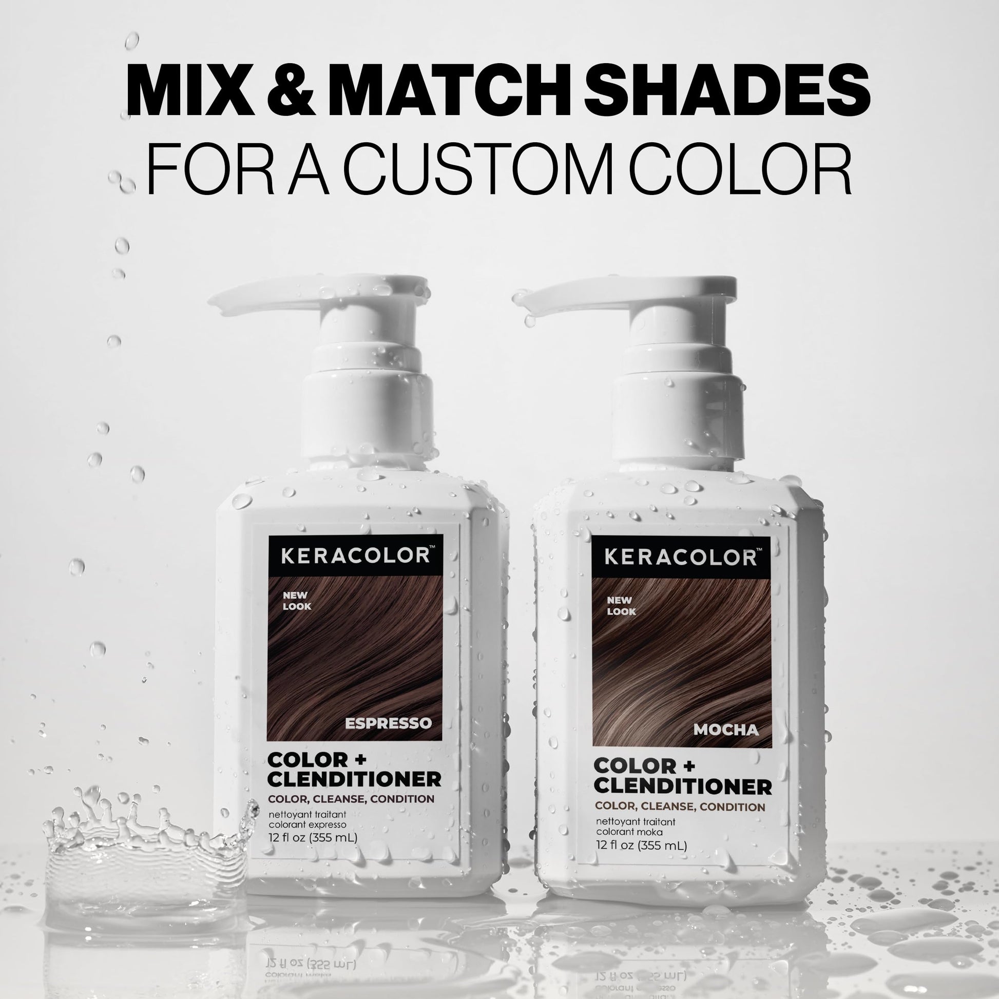 Lavender Keracolor Color + Clenditioner 3-in-1 Color-Depositing Conditioner, Gently Cleanses & Conditions, Semi-Permanent Espresso Hair Color, 12 Fl Oz