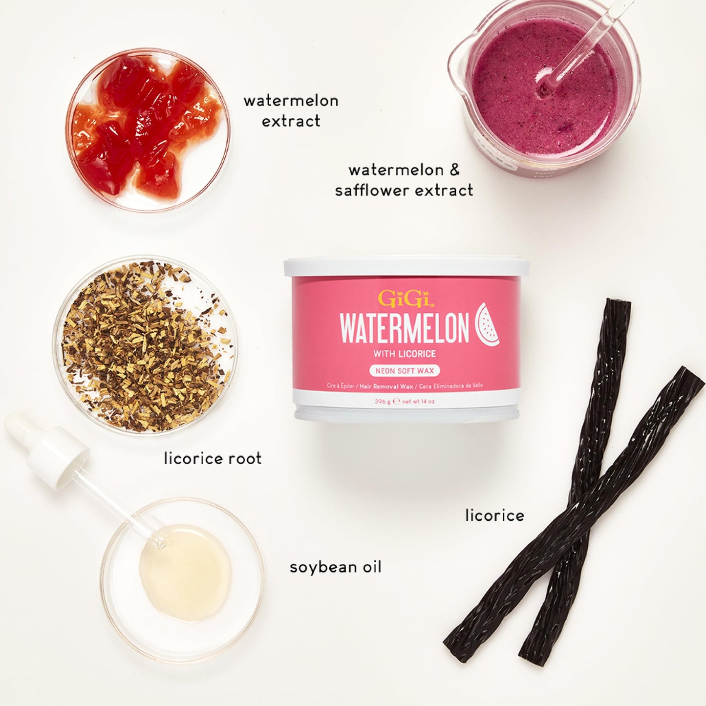 White Smoke Gigi Neon Soft Wax, Watermelon – Hair Removal Wax for Sensitive Skin & Body, Salon & At-Home Waxing for Women, 14 Oz