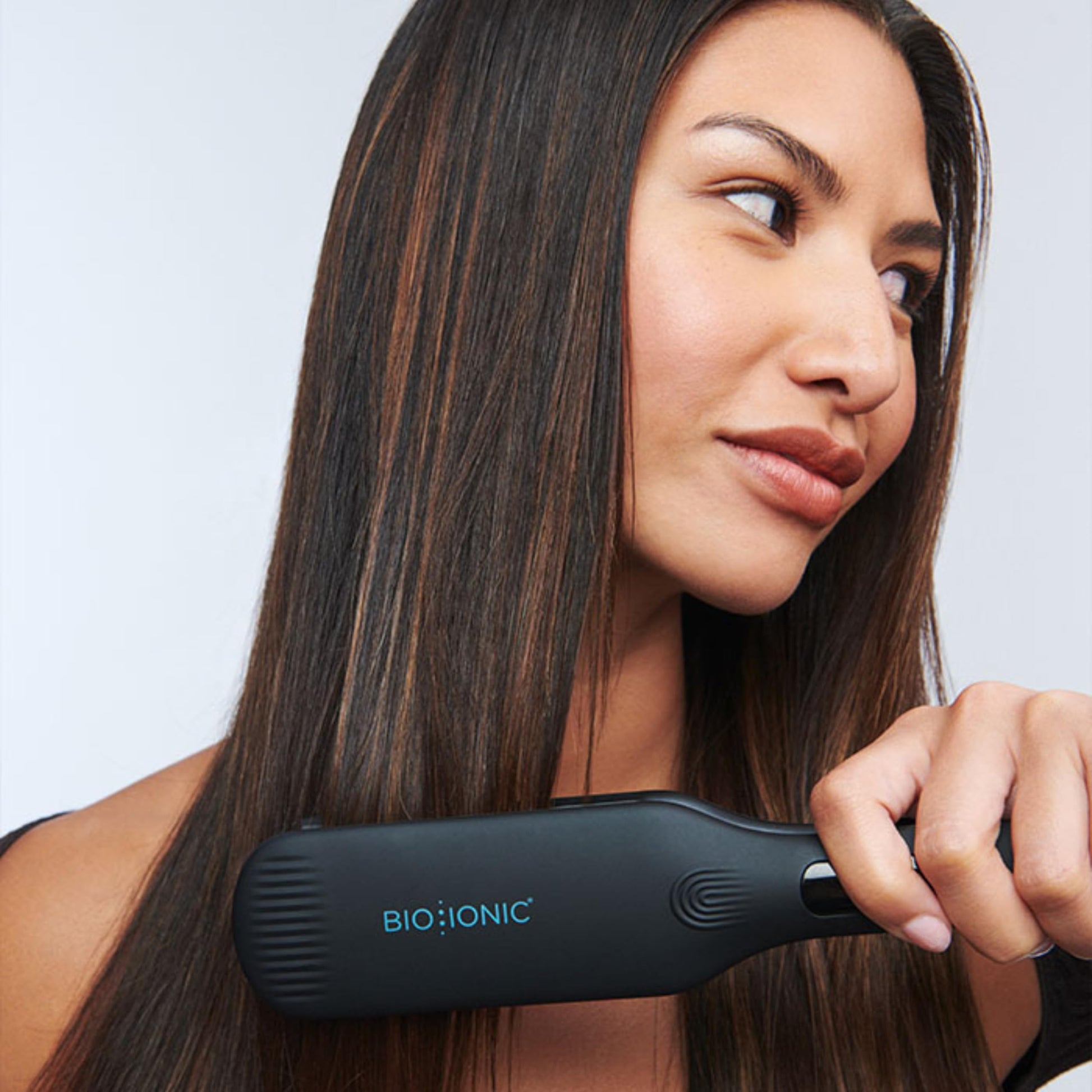 Lavender Bio Ionic OnePass Styling Flat Iron, 1.5 inch, Black