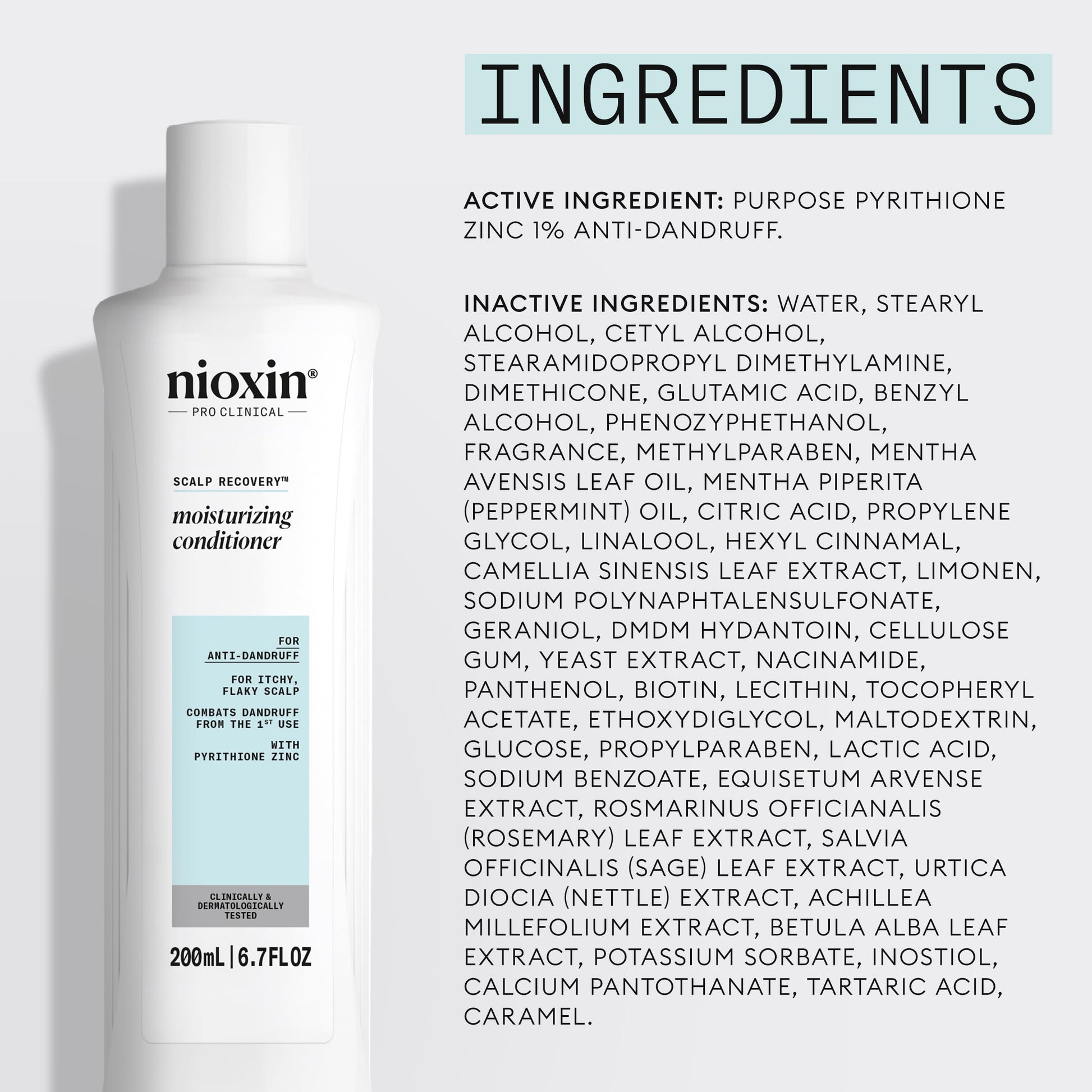 Lavender Nioxin Scalp Recovery System Moisturizing Conditioner | With Pyrithione Zinc and Green Tea Extracts | 6.7 Fl oz.