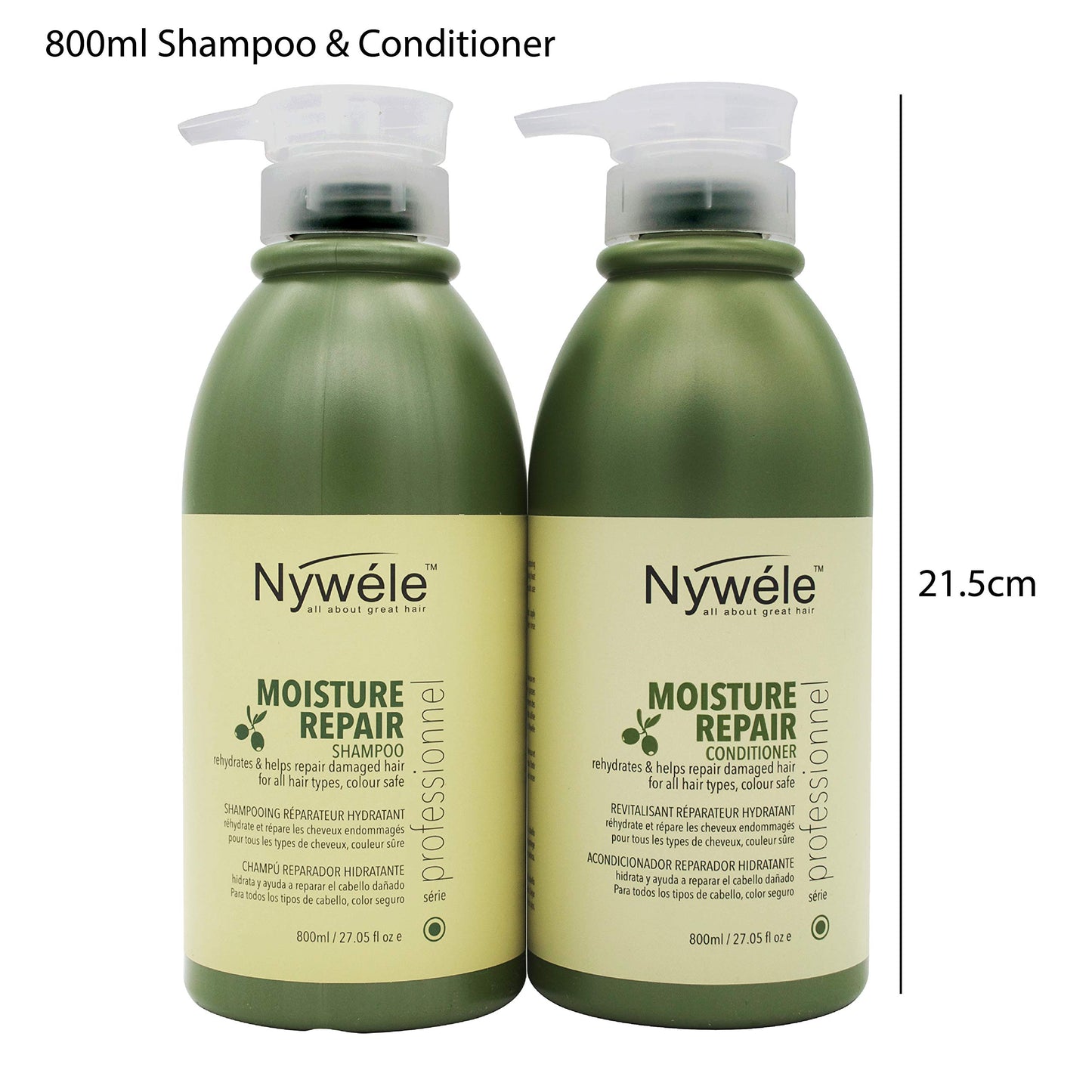 White Smoke Nywele Moisture Repair Shampoo and Conditioner SET - 27 oz (800ml) Each by Nywele