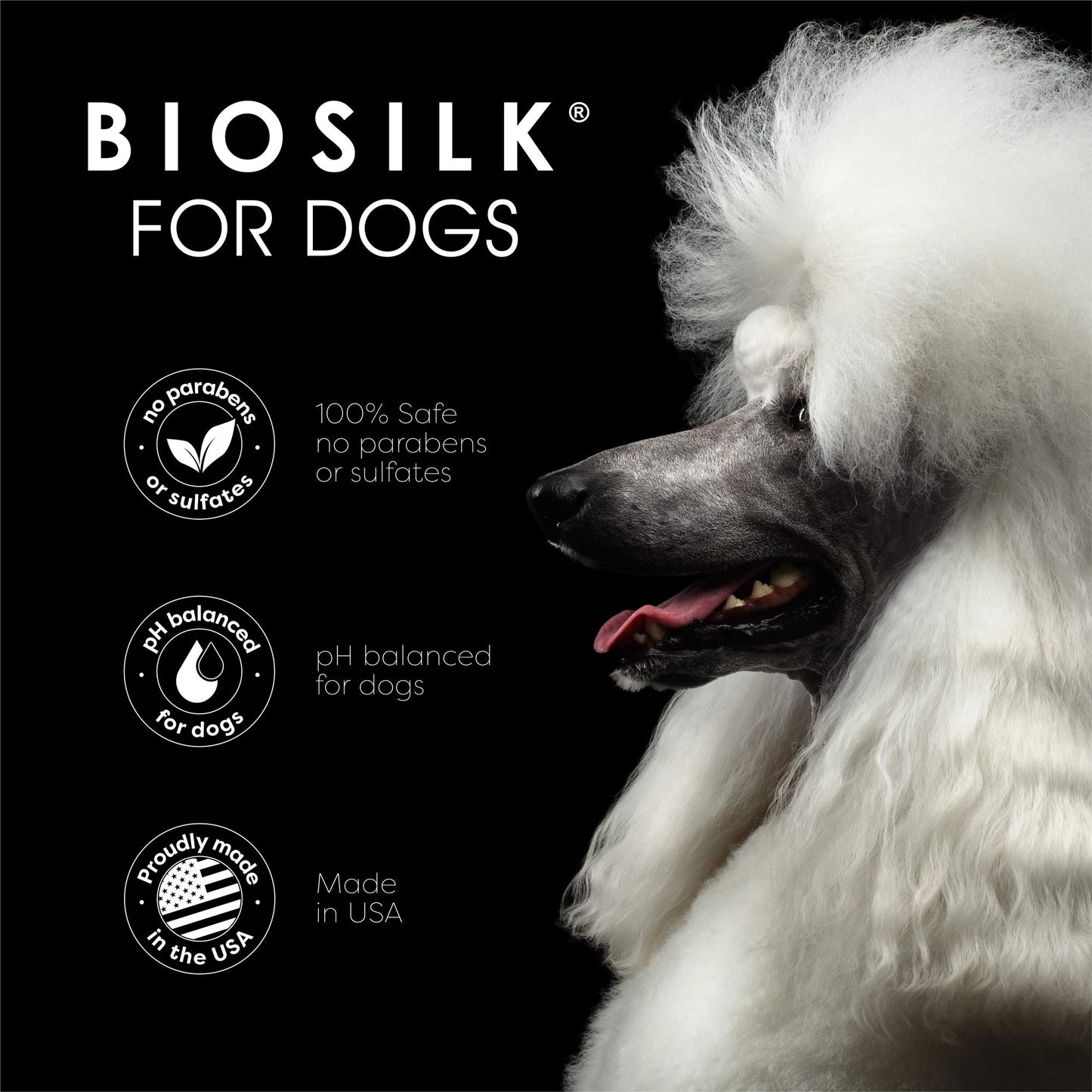 Black BioSilk for Dogs Silk Therapy Shampoo with Organic Coconut Oil | Coconut Dog Shampoo Waterless Shampoo | Dry Dog Shampoo from Silk Therapy for Fresh Dog Coats,Beige