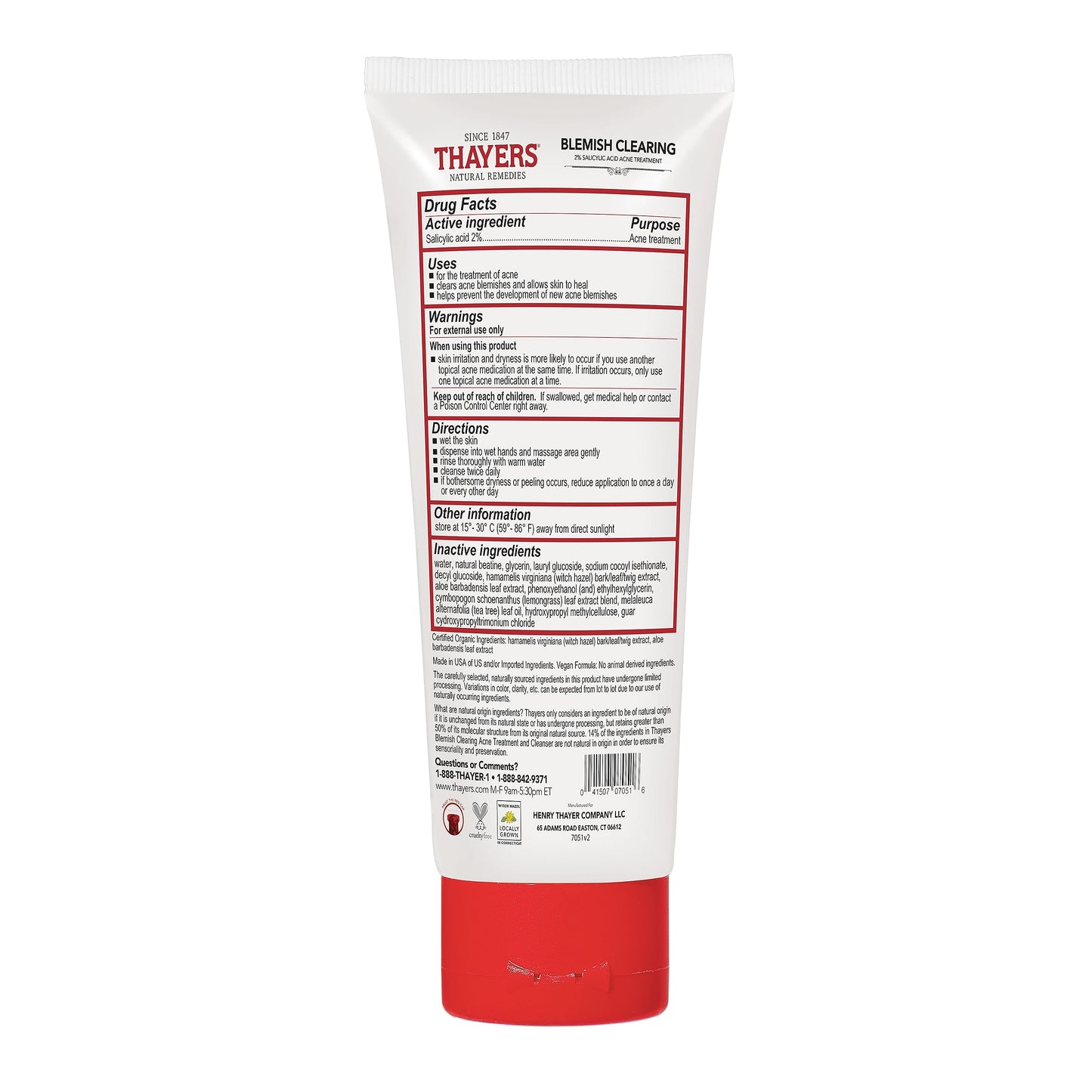 White Smoke THAYERS Witch Hazel Blemish Cleanser, 4 Ounce