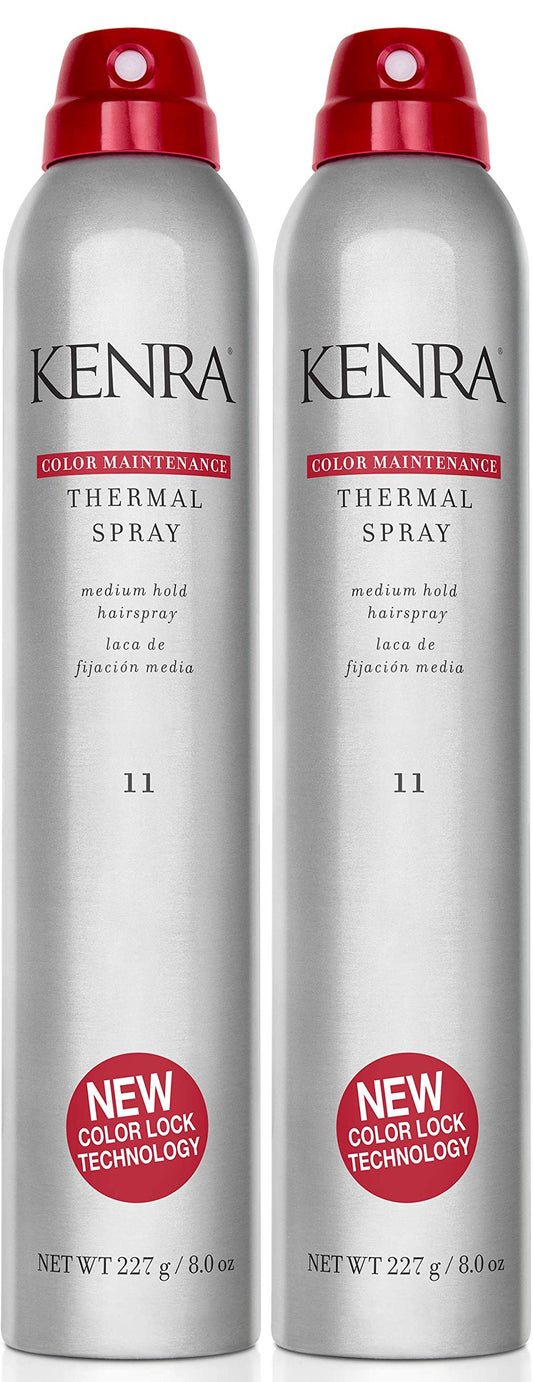 Light Gray Kenra Professional Color Maintenance Thermal Spray 11 | Color Protection Hairspray | All Hair Types | 8 oz (2-Pack)