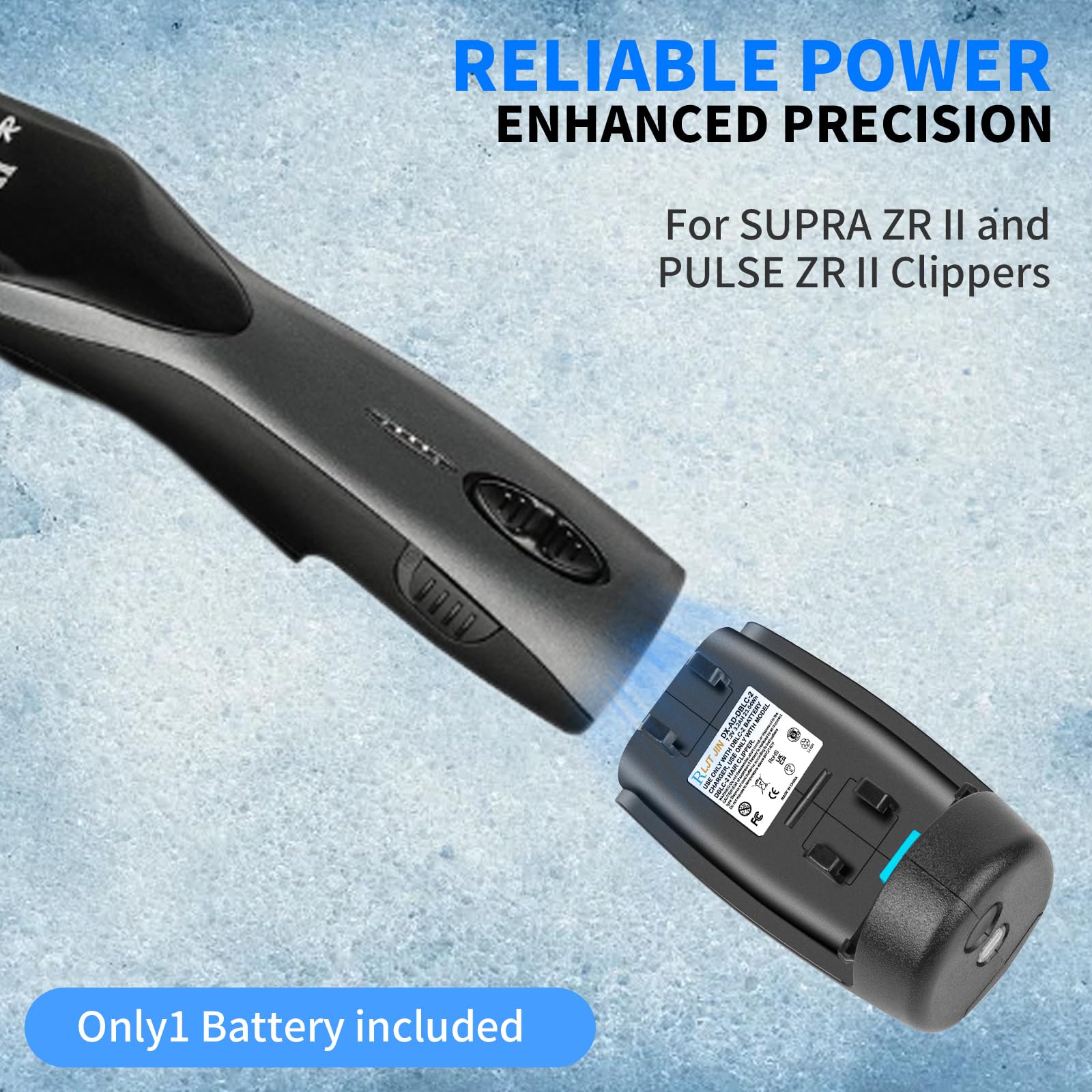 Lavender RLJT JIN DBLC-2 Battery Replacement for Andis Supra ZR II and Pulse ZR II Cordless Clippers Fits for 79025 79170 79005 560470 561458 Models Long Lasting High Capacity