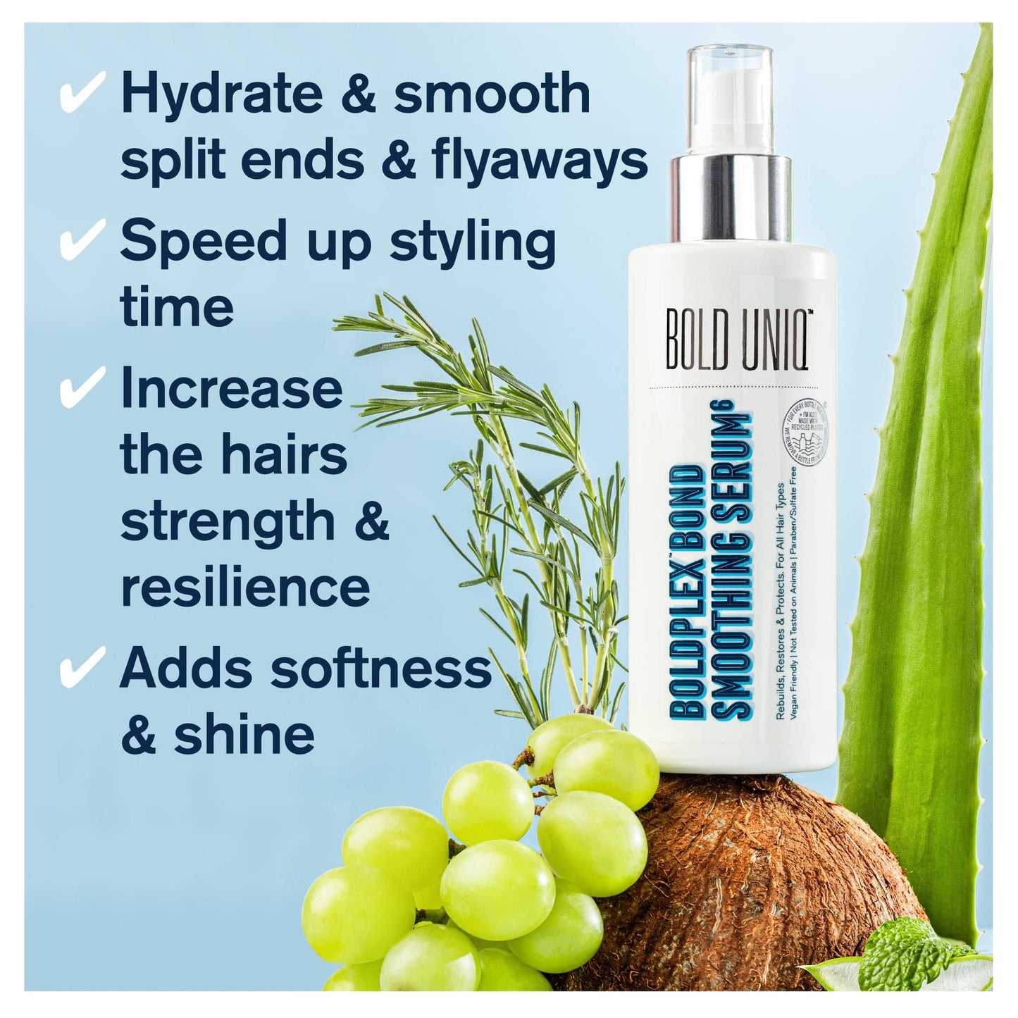 Light Blue Boldplex 6 Hair Serum - Hydrating Leave In Protein Treatment for Frizzy, Dry, Damaged, Broken, Curly, Straight or Bleached Hair Types - Paraben & Sulfate Free. Cruelty Free, 100% Vegan. 5.9 Fl.Oz