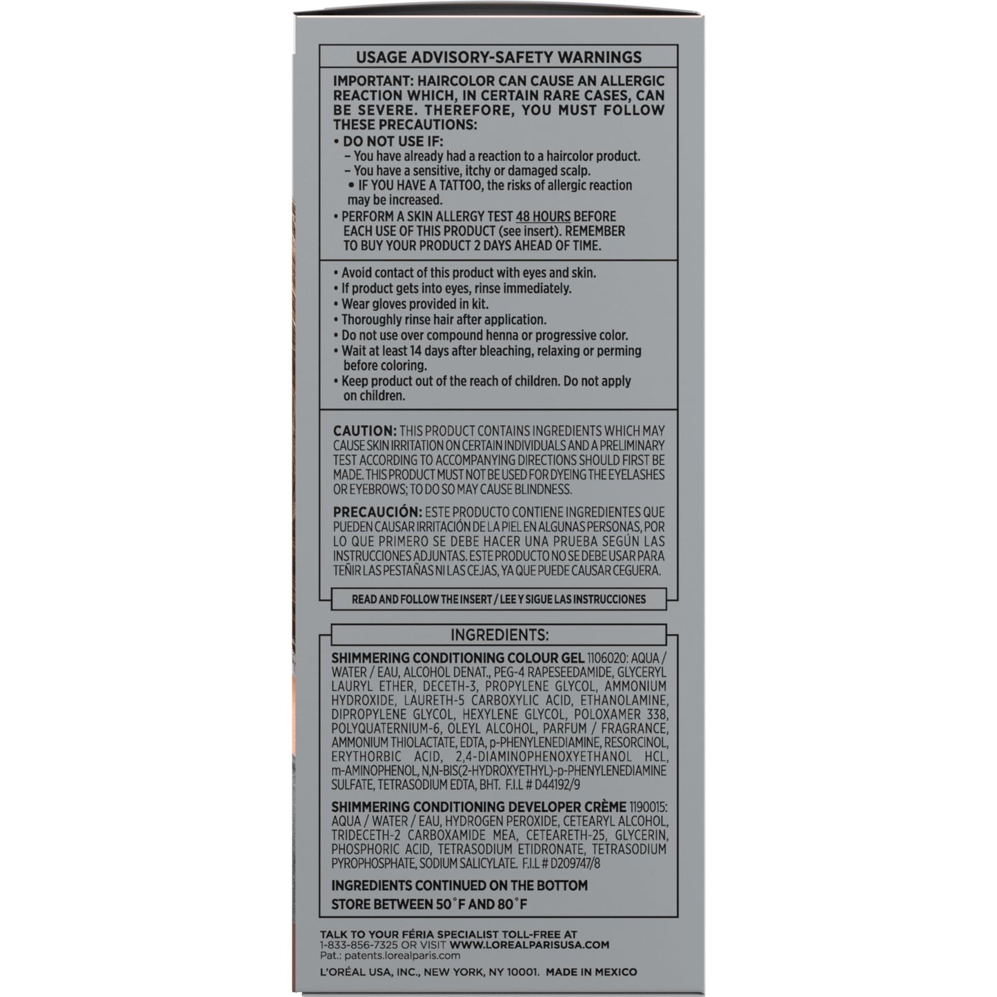 Dim Gray L'Oreal Paris Feria Multi-Faceted Shimmering Permanent Hair Color, B61 Downtown Brown (Hi-Lift Cool Brown), Pack of 1 Hair Dye Kit