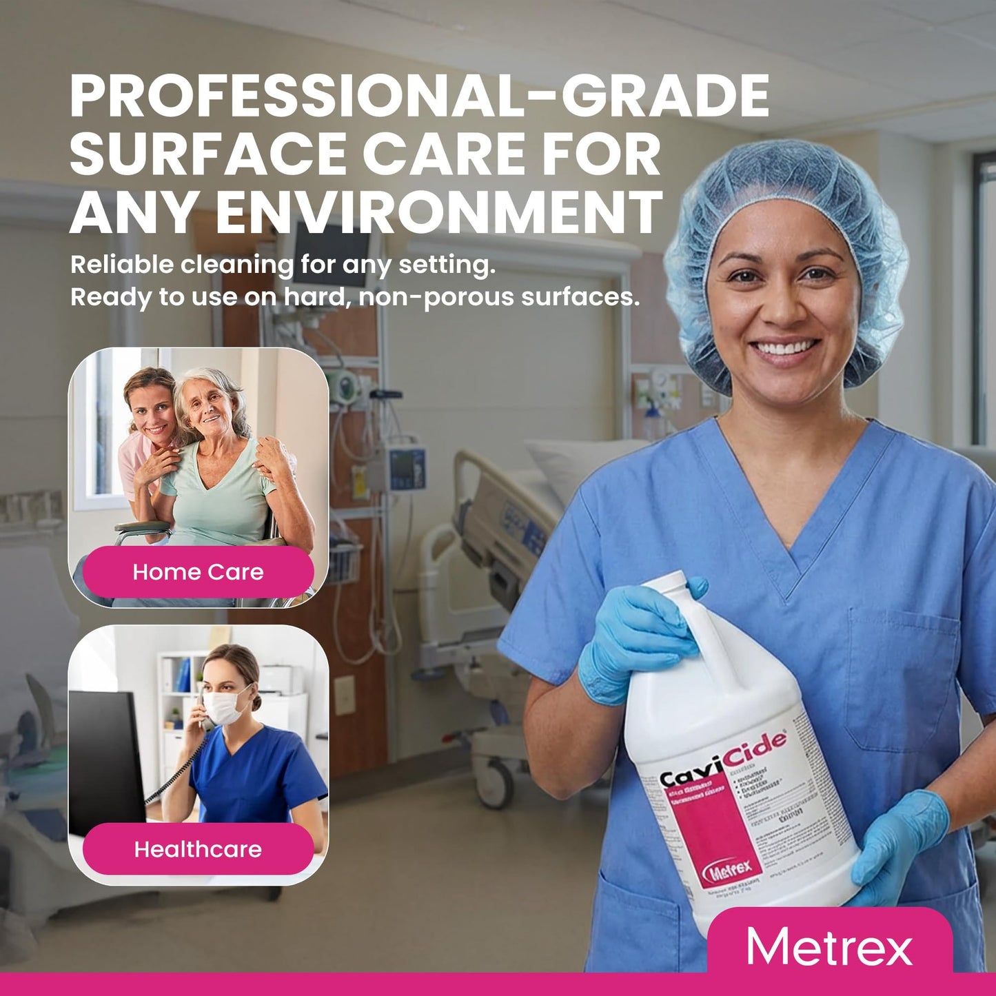 Light Slate Gray Metrex CaviCide Surface Disinfectant Cleaner, 13-1000 – Multi-Purpose Disinfectant, Decontaminant & Cleaner for Medical Devices, NICU, Operating Rooms, Patient Care Areas, Labs, Schools – 1 Gallon