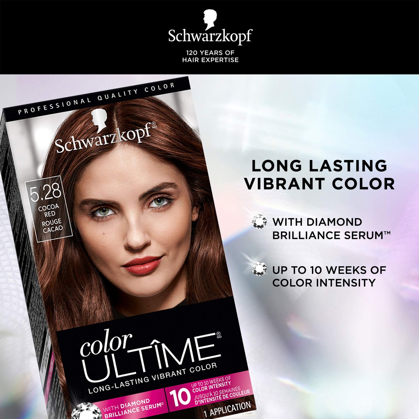 Black Schwarzkopf Color Ultime Hair Color Cream, 5.28 Cocoa Red (Packaging May Vary)