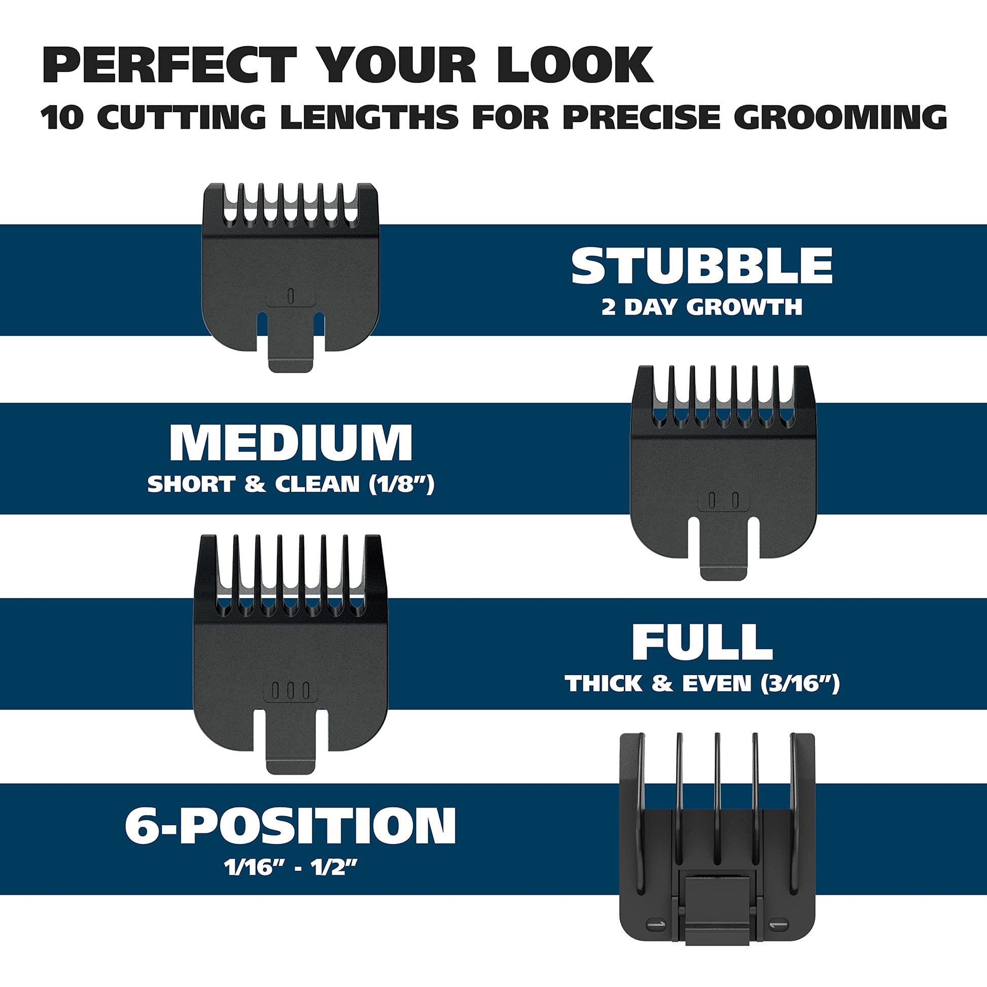 White Smoke Wahl Groomsman Battery Operated Facial Hair Trimmer for Beard & Mustache Trimming Including Light Detailing and Body Grooming