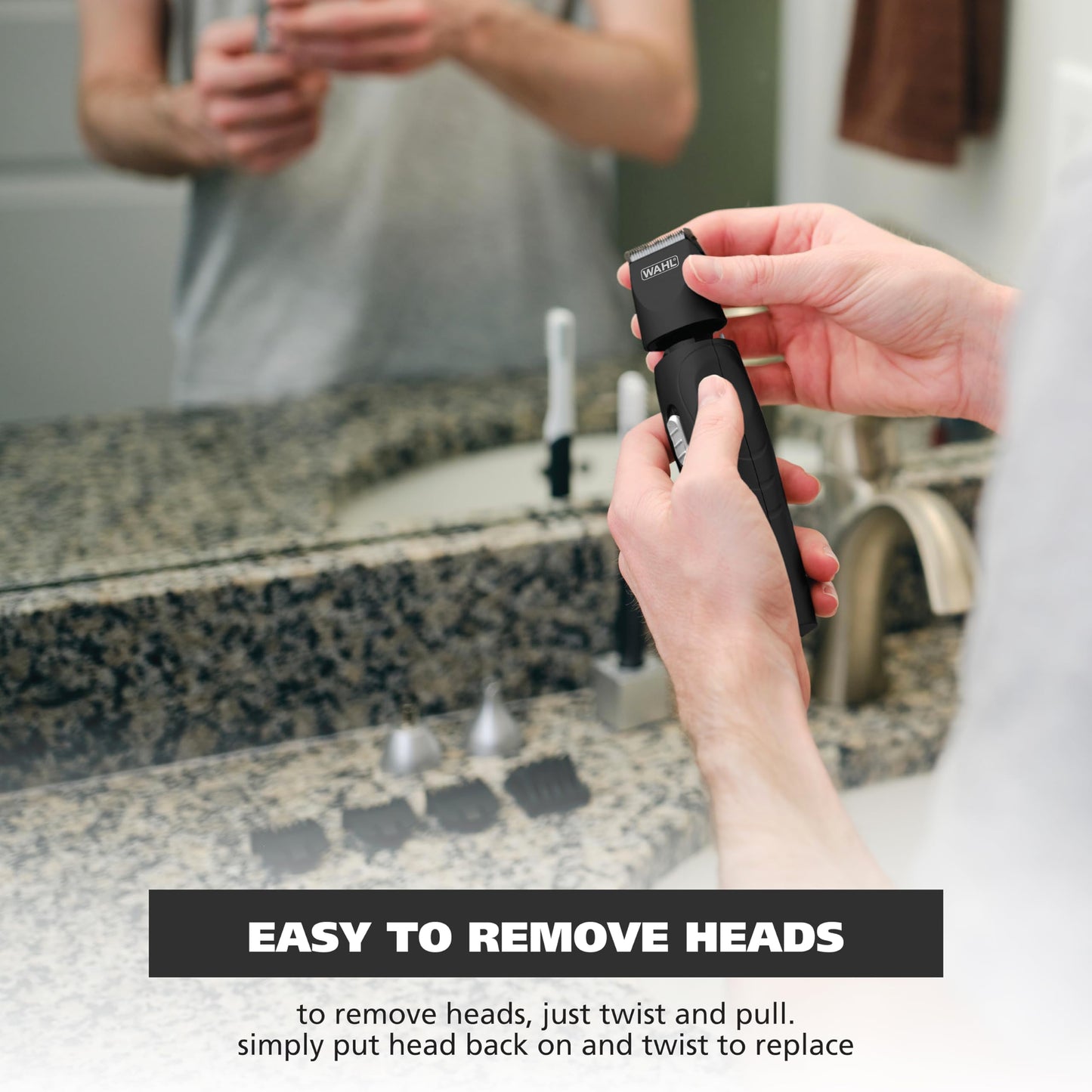 White Smoke Wahl All-in-One Cordless Rechargeable Electric Ear/Nose, Detail, and Beard Trimmer for Men – Mustache, Ear & Nose Hair, and Light Detail Grooming - Model 9685-200