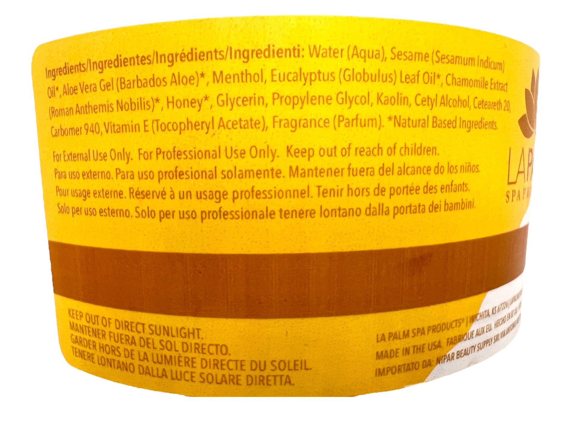 Gold La Palm Spa Products Collagen Cream Mask - Honey Pearl 12oz