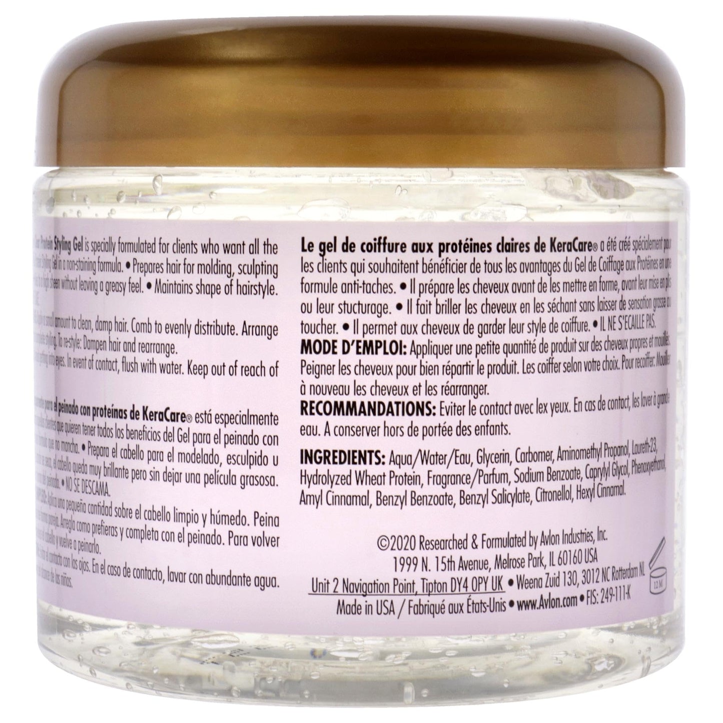 Dark Gray Avlon Keracare Protein Styling Gel (Clear) (16Oz)