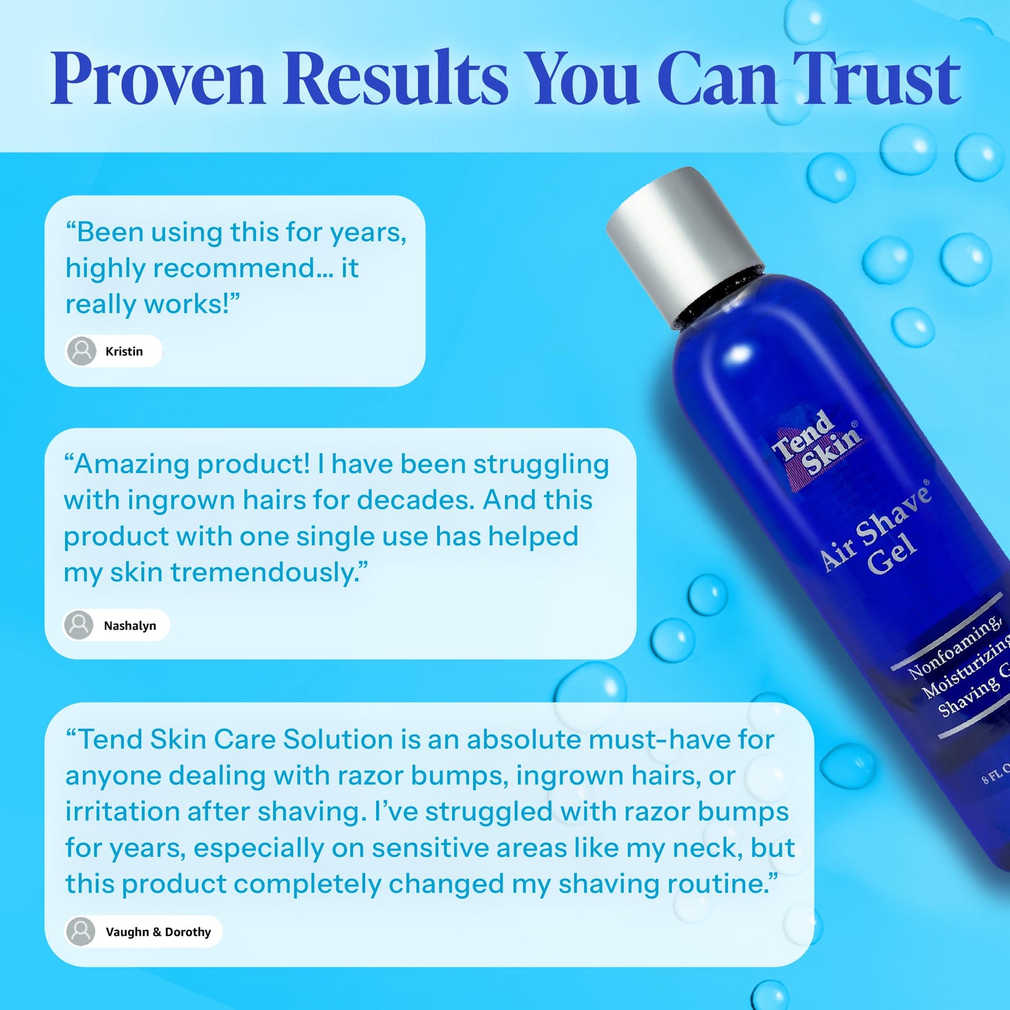 Light Cyan Tend Skin Air Shave Gel Advanced Hydrating & Moisturizing Formula, Provides Natural Protection, Silky Smooth Skin & Seamless Hair Removal, 8 Oz