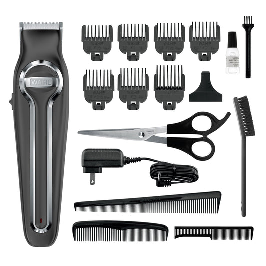 White Smoke Wahl Compact Cordless Rechargeable Touch Up Trimmer for necklines, sideburns, and Facial Hair Trimming with Worldwide Voltage and Precision Blades, by The Brand Used by Professionals - Model 5635