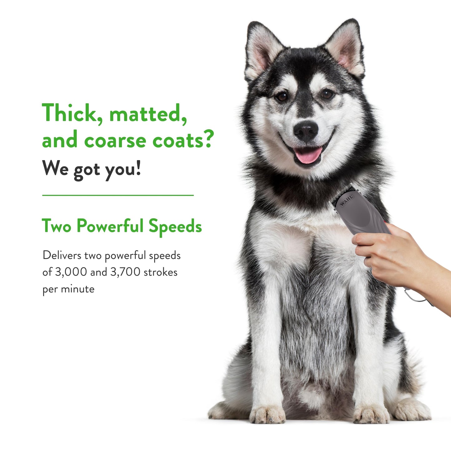 White Smoke Wahl Pro Animal KM10+ Corded Clipper - New #10 Prime Series Blade, LOCKGUARD Patent Pending Technology & Textured Housing Design - Clippers for Cats, Dogs & Horses - Lightweight - 2-Speeds - Purple