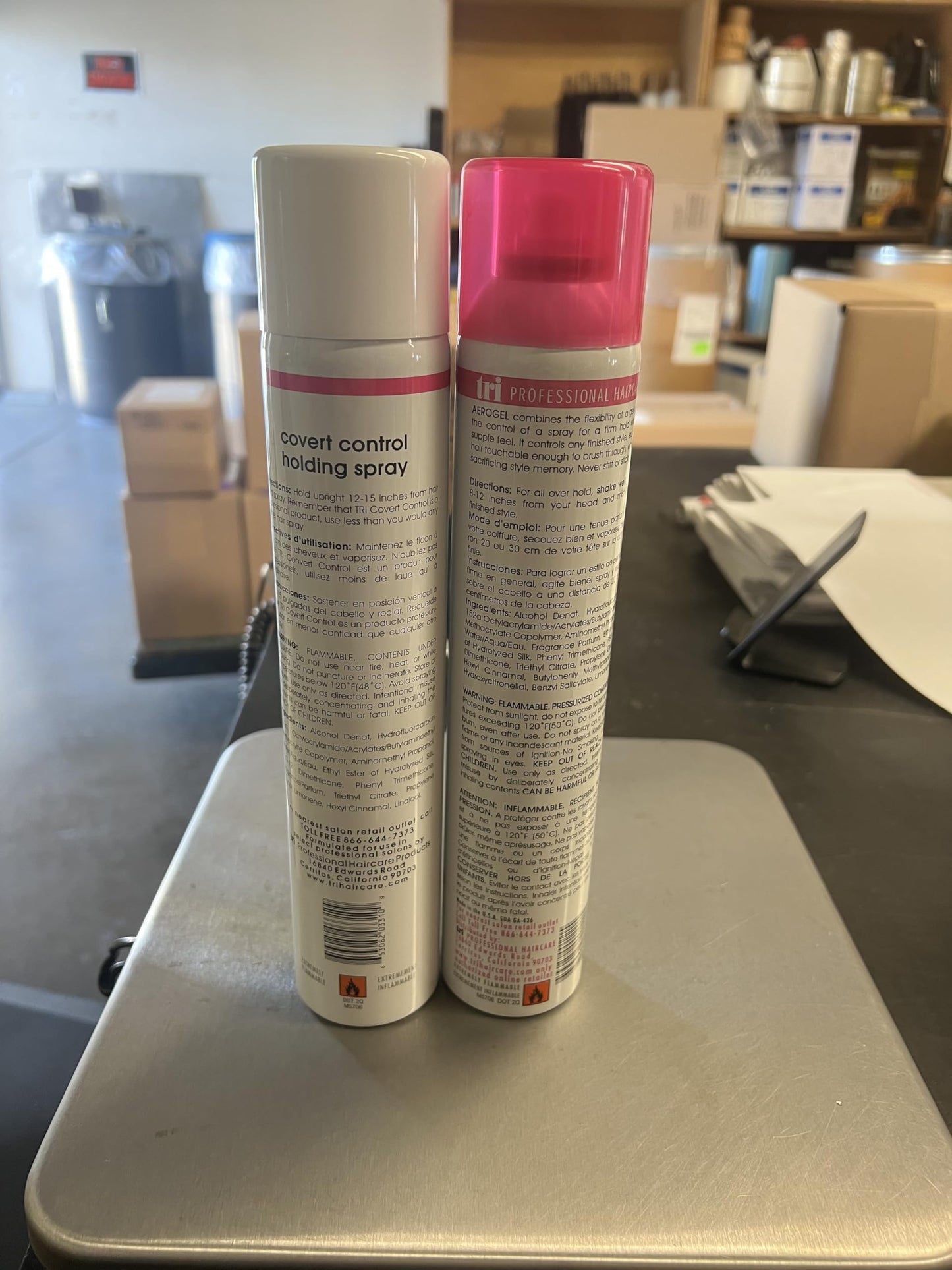 Rosy Brown TRIDESIGN Aerogel & Covert Control Holding Hair Spray - Hairspray for Women & Men, Texture Spray for Hair of All Types, Provides Hidden Control Hair Products, 10.5 Oz. Each Bottle