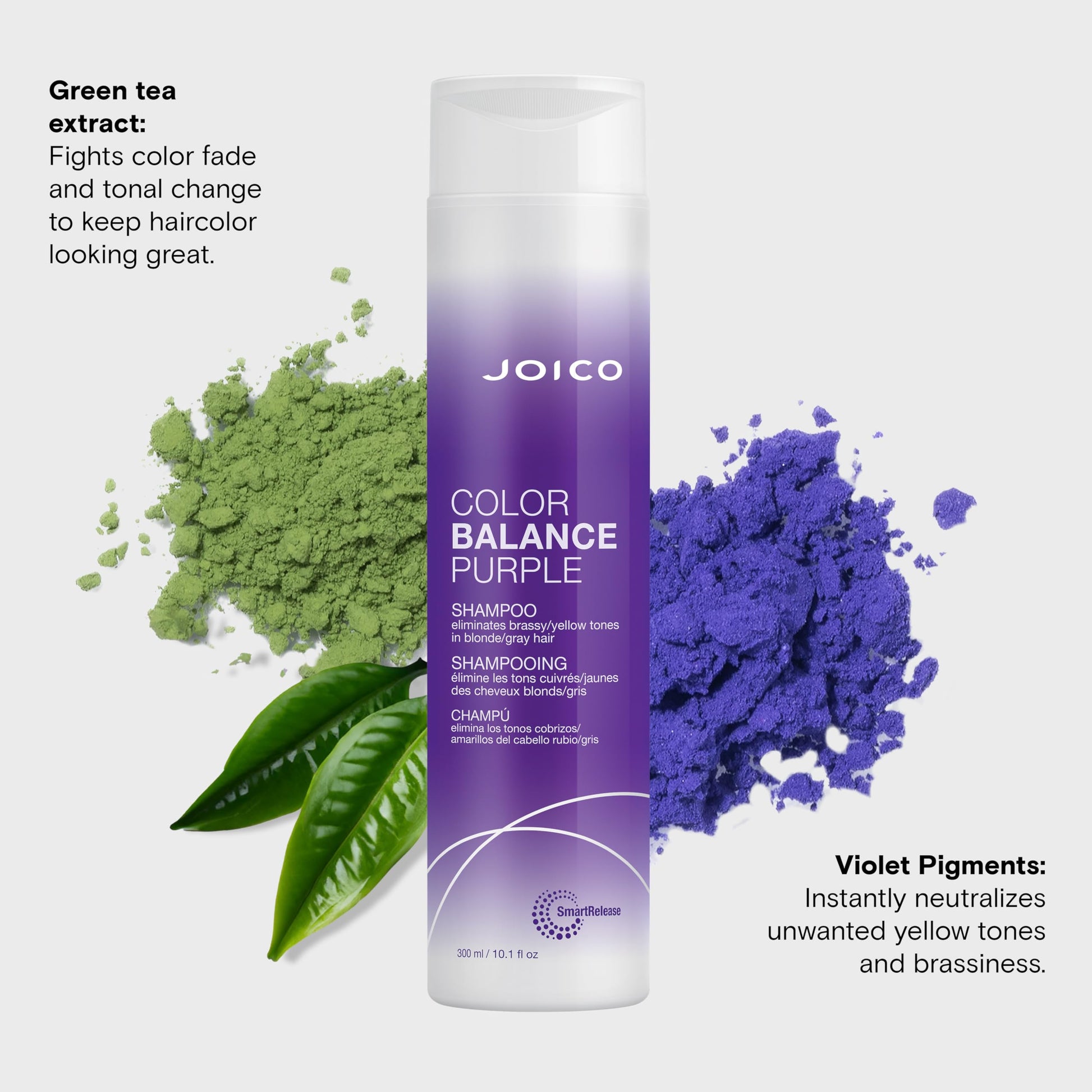 Lavender Joico Color Balance Purple Shampoo | For Cool Blonde, Gray Hair | Eliminate Brassy Yellow Tones | Boost Color Vibrancy & Shine | UV Protection | With Rosehip Oil & Green Tea Extract | 10.1 Fl Oz
