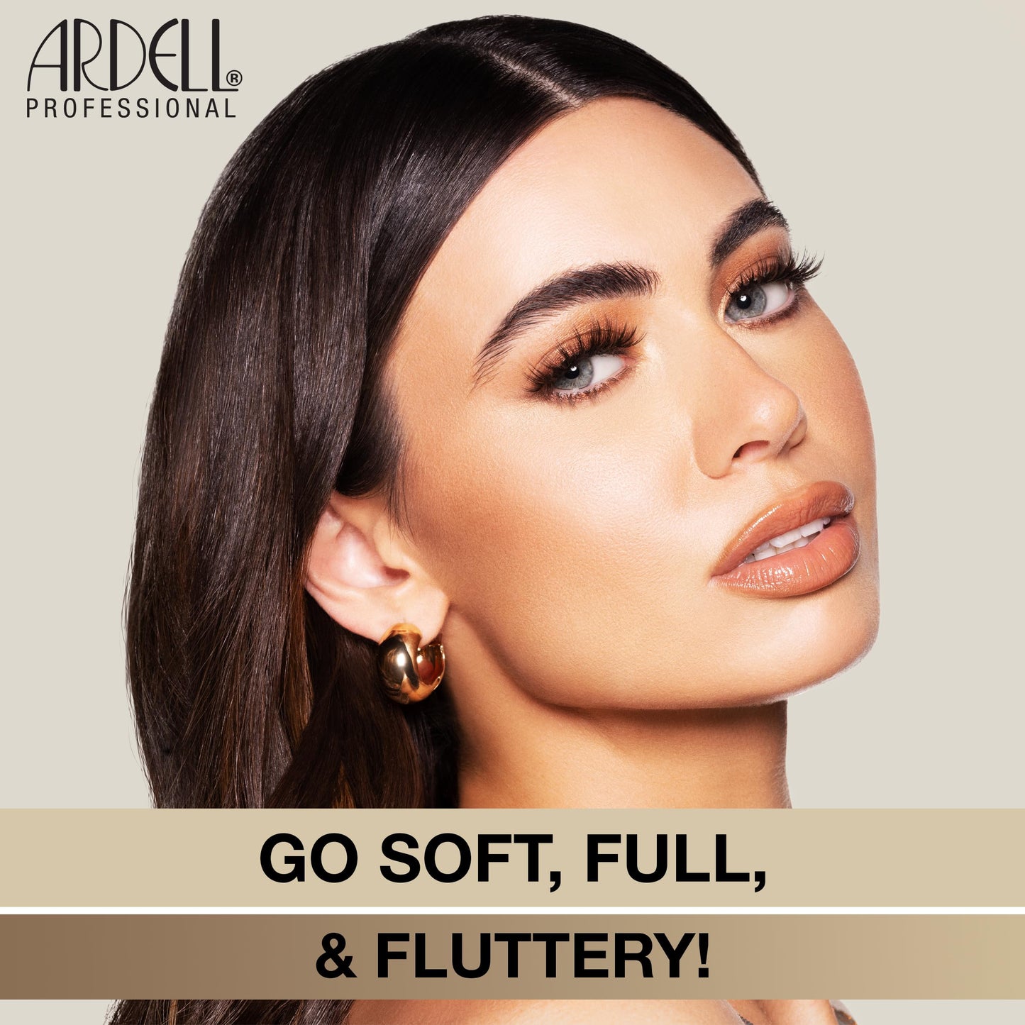 Light Gray Ardell Faux Mink Lashes Flutter 821 – Soft & Fluffy False Eyelashes, Vegan Mink, Crisscross Layered Strip Lashes with Thin Band, 4 Pairs