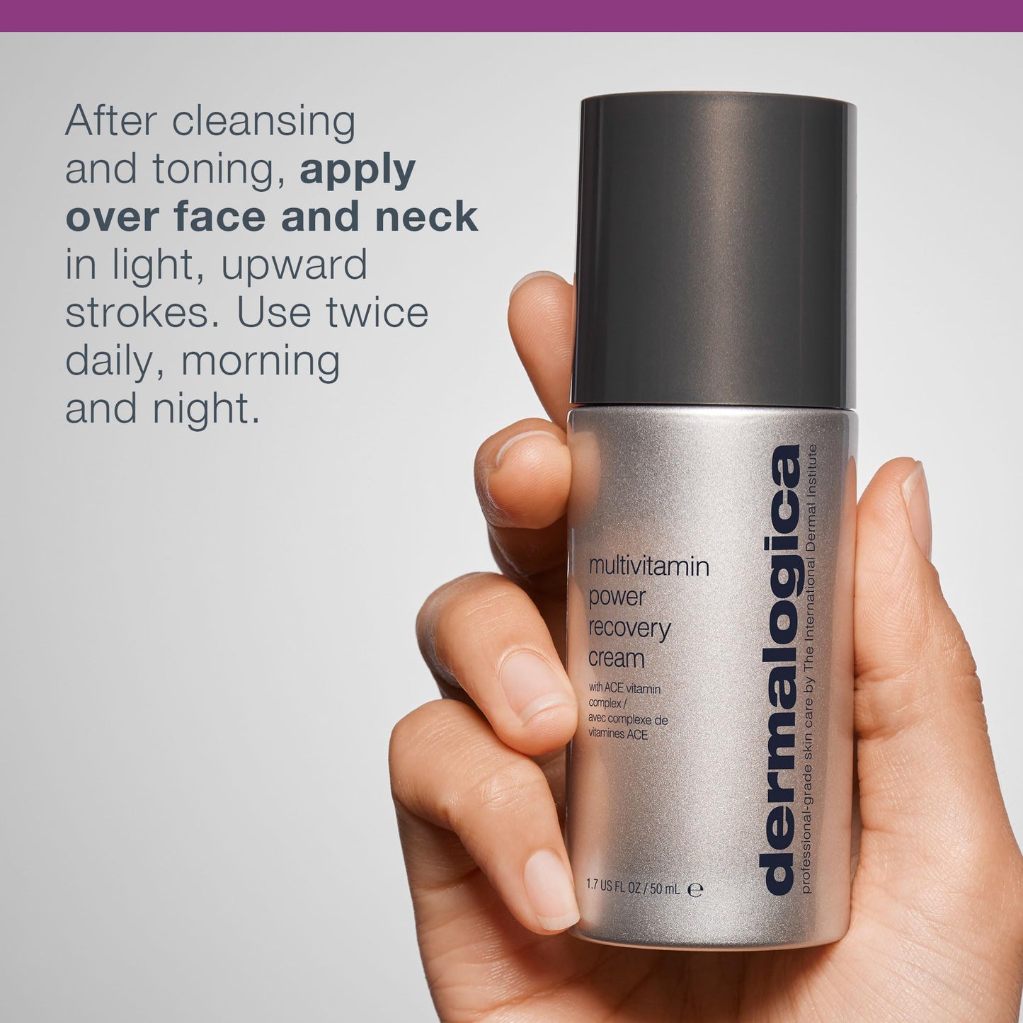 Light Gray Dermalogica MultiVitamin Power Recovery Face Cream, Hydrating Facial Moisturizer with Antioxidants - Preventing Signs of Skin Aging, 1.7 fl oz