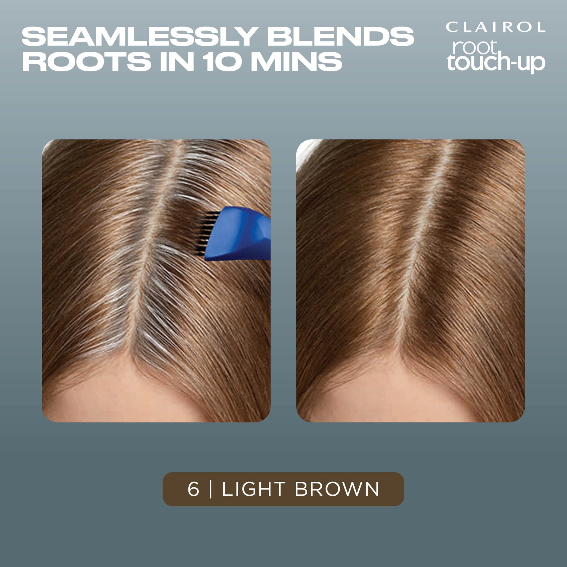 Dim Gray Clairol Root Touch-Up by Nice'n Easy Permanent Hair Dye, 6 Light Brown Hair Color| 100% Gray Coverage | Easy Brush Application | Matches Professional Salon Shades | Pack of 2