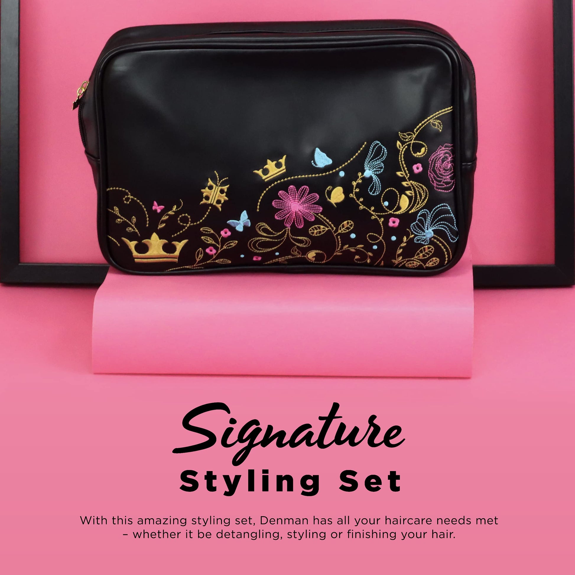 Pale Violet Red Denman Signature Styling Set - the ultimate hair brush gift set for detangling, styling and smoothing hair