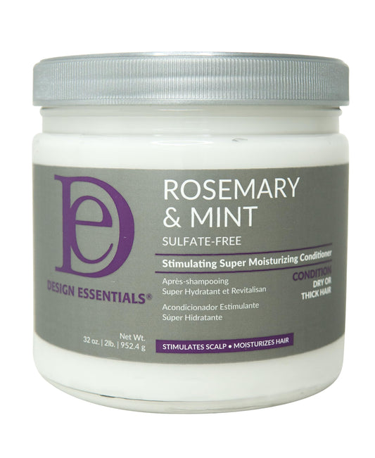 Lavender Design Essentials Rosemary & Mint Stimulating Super Moisturizing Conditioner for Dry, Thick, or Brittle Hair; Sulfate-Free, Stimulates Scalp, Moisturizes Hair, 32 Oz