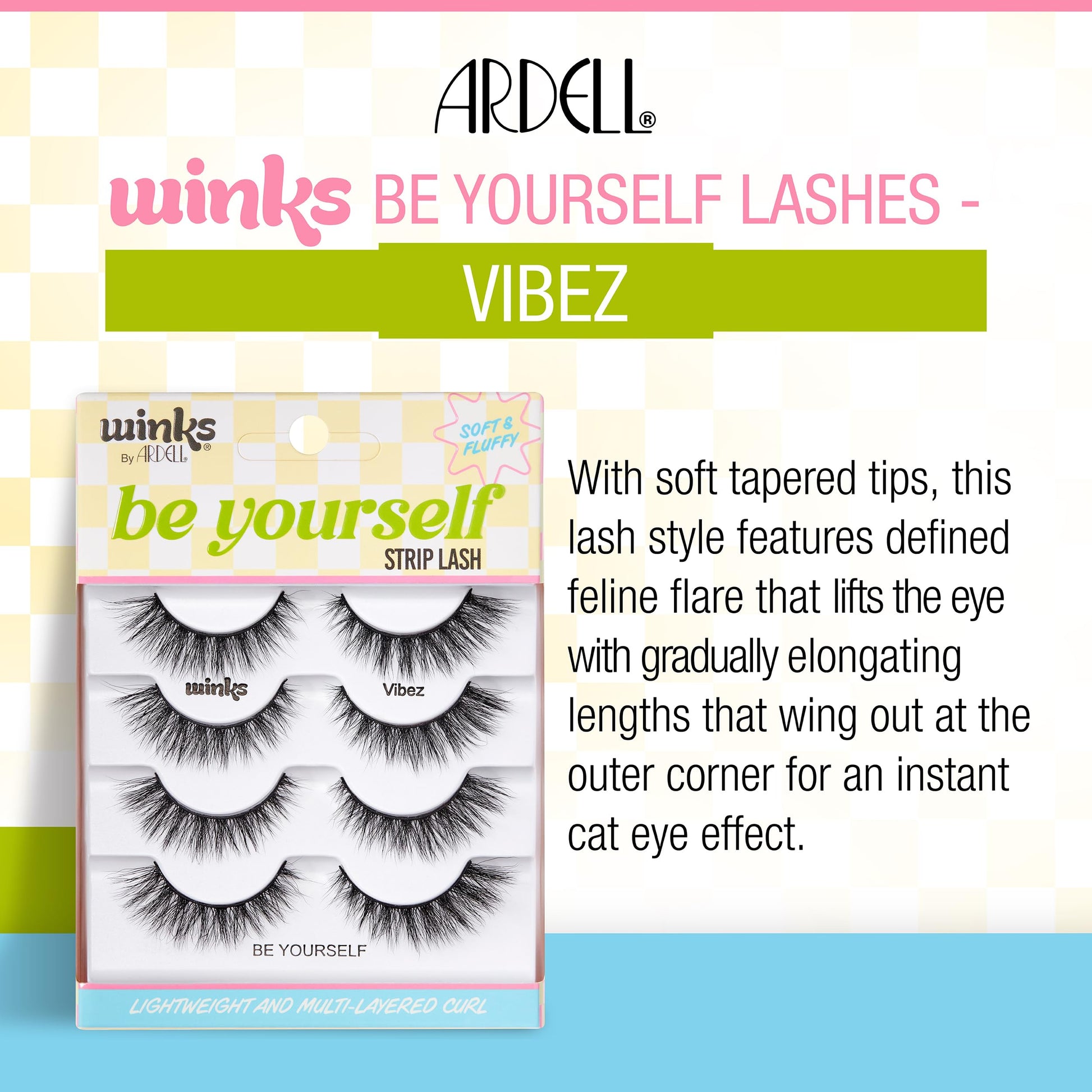 White Smoke Ardell Winks Be Yourself Strip Lashes – Wish & Vibez Styles, Soft, Fluffy, Wispy False Eyelashes Natural Look Multi-Layered Curl, Reusable Lash Set, 4 Pairs