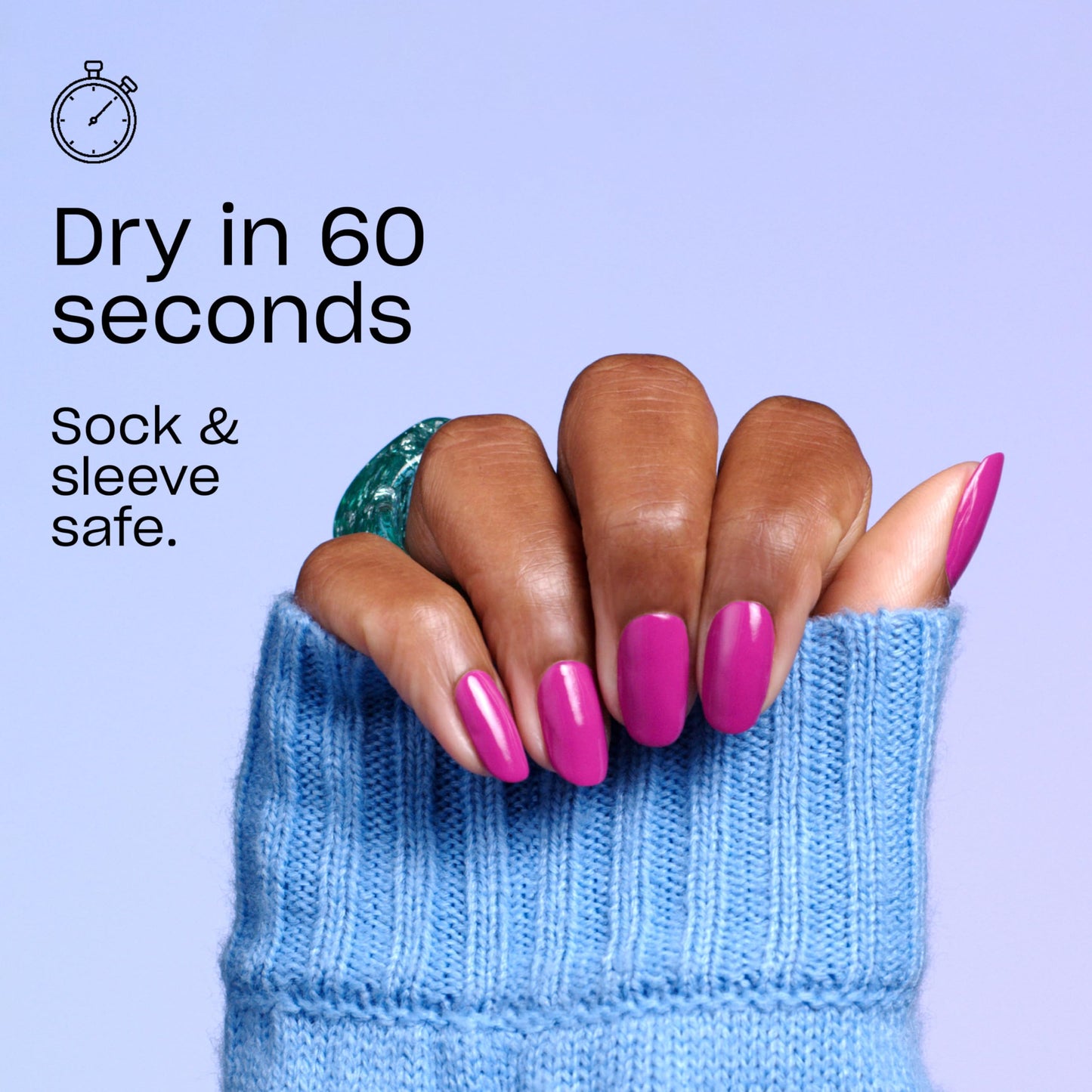 Light Steel Blue OPI RapiDry ASAPink | Opaque Bright Pink Crème Quick Dry Nail Polish | Vegan, Smudge Proof, Fast Drying