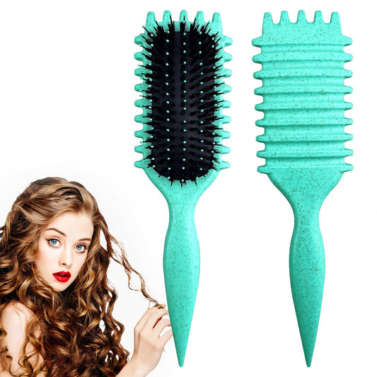 White Smoke Candy Brush,Curly Hair Brush,Curl Defining Brush,Shaping and Defining Curls for Women Hair Brush for Combing and Shaping,Reduce Pulling and Curl Separation For Defined Curls(green)