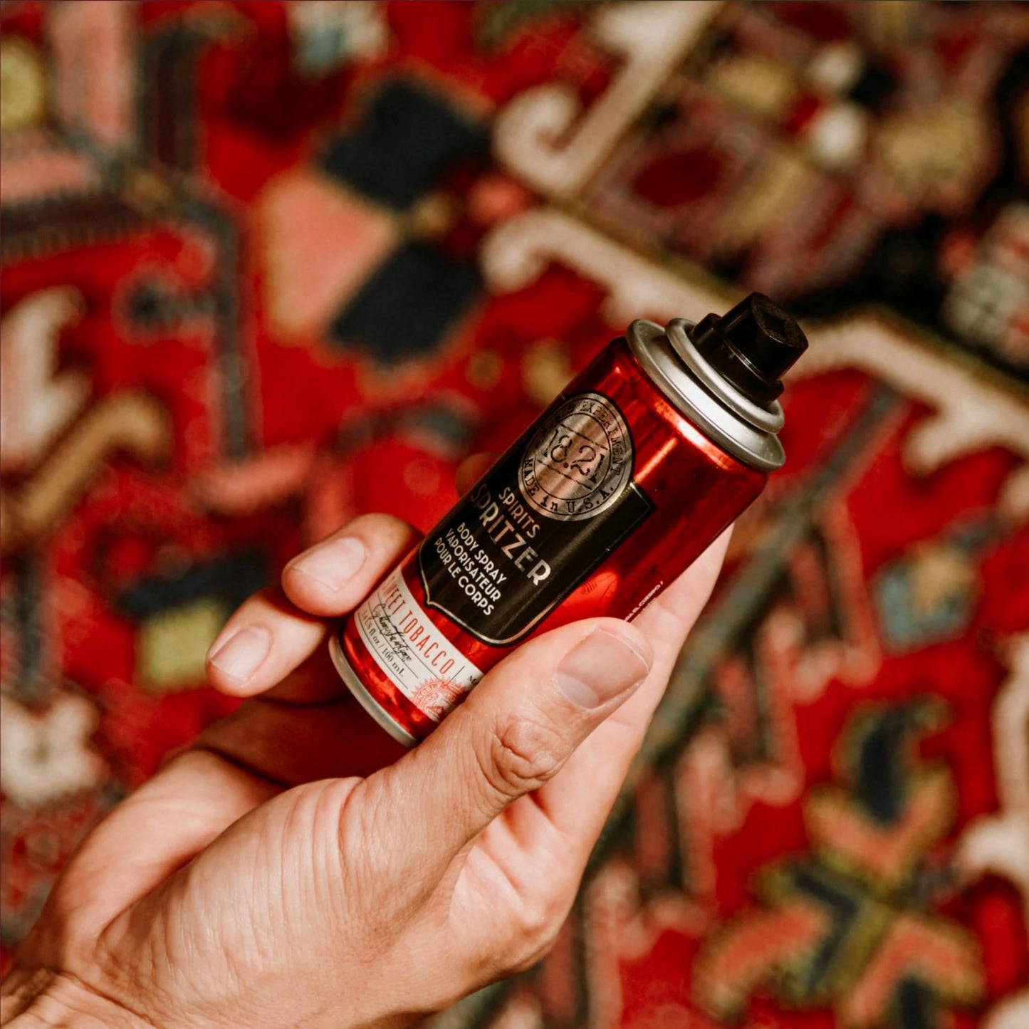 Dark Red 18.21 Man Made Men’s Spirits Spritzer Sweet Tobacco Fragrance, 3.4 oz. - Luxurious Long-Lasting All Over Body Spray with Masculine Aromatics - Premium Men Care Products - Gifts for Him