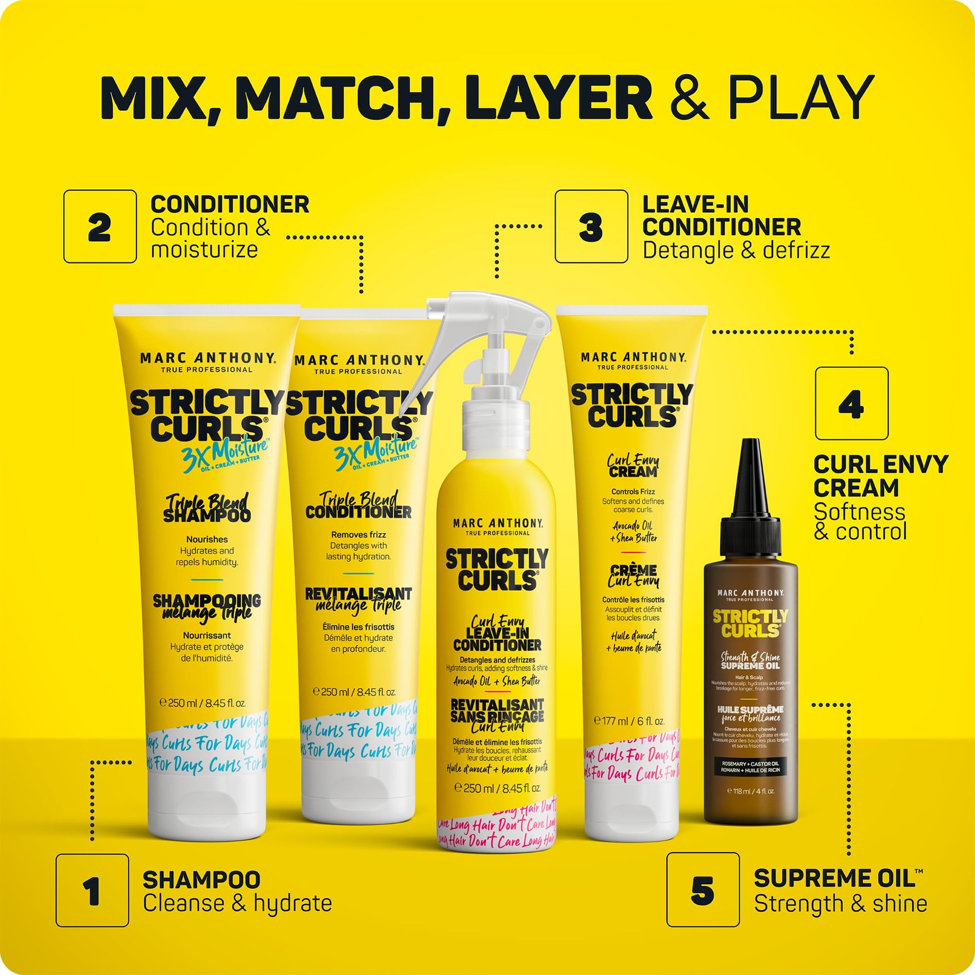 Gold Marc Anthony Curl Defining Styling Cream for Curly Hair, Strictly Curls - Moisturizing Hair Defining Cream Softens & Detangles Coarse, Frizzy Curls with Shea Butter - Styling Product Reduces Frizz