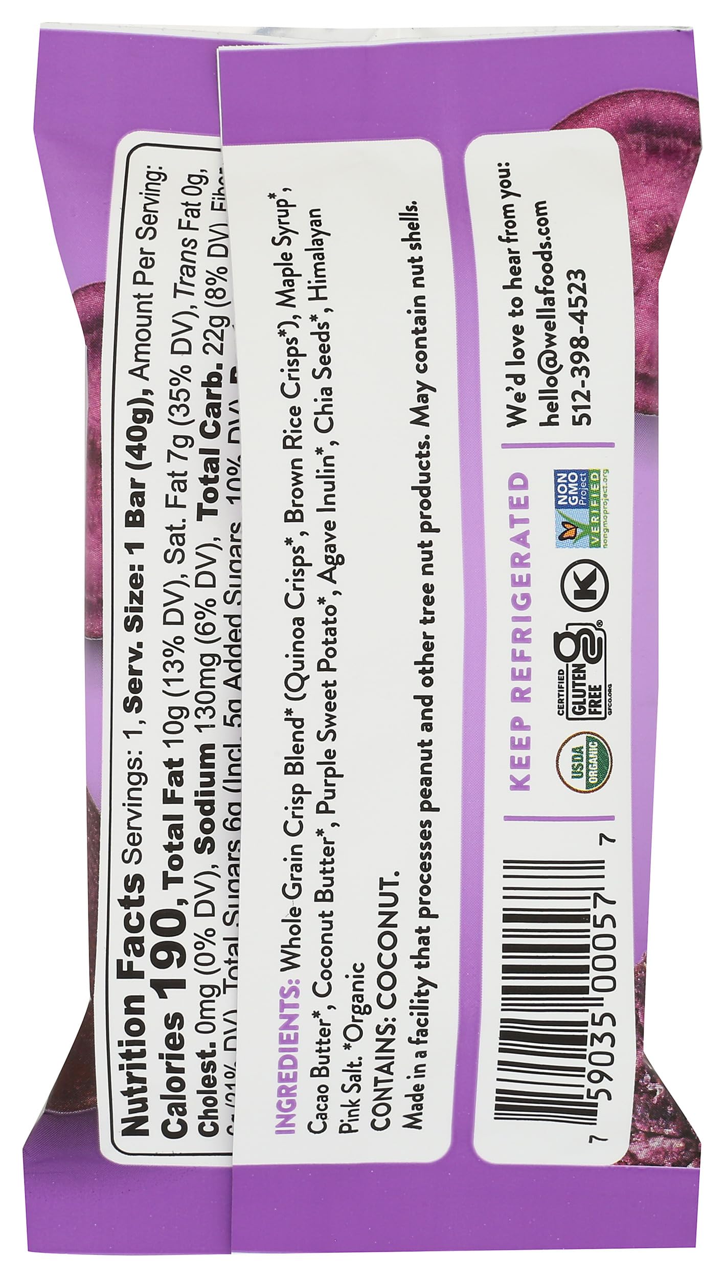 White Smoke Wella, Bar Ube Crisp Organic, 1.4 Ounce
