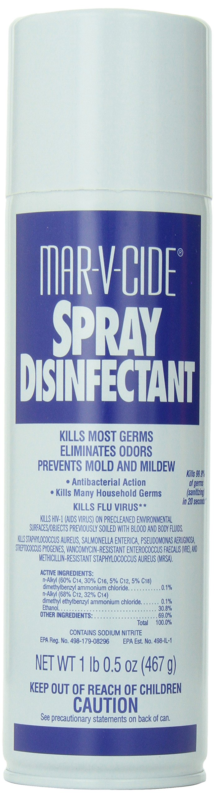 Lavender MAR-V-CIDE Spray Disinfectant, 16.5 oz – Hospital-Grade Disinfectant & Deodorizer Spray, Kills Germs, Bacteria, Viruses, Fungus & Mildew – For Salons, Barbershops, Gyms & Homes