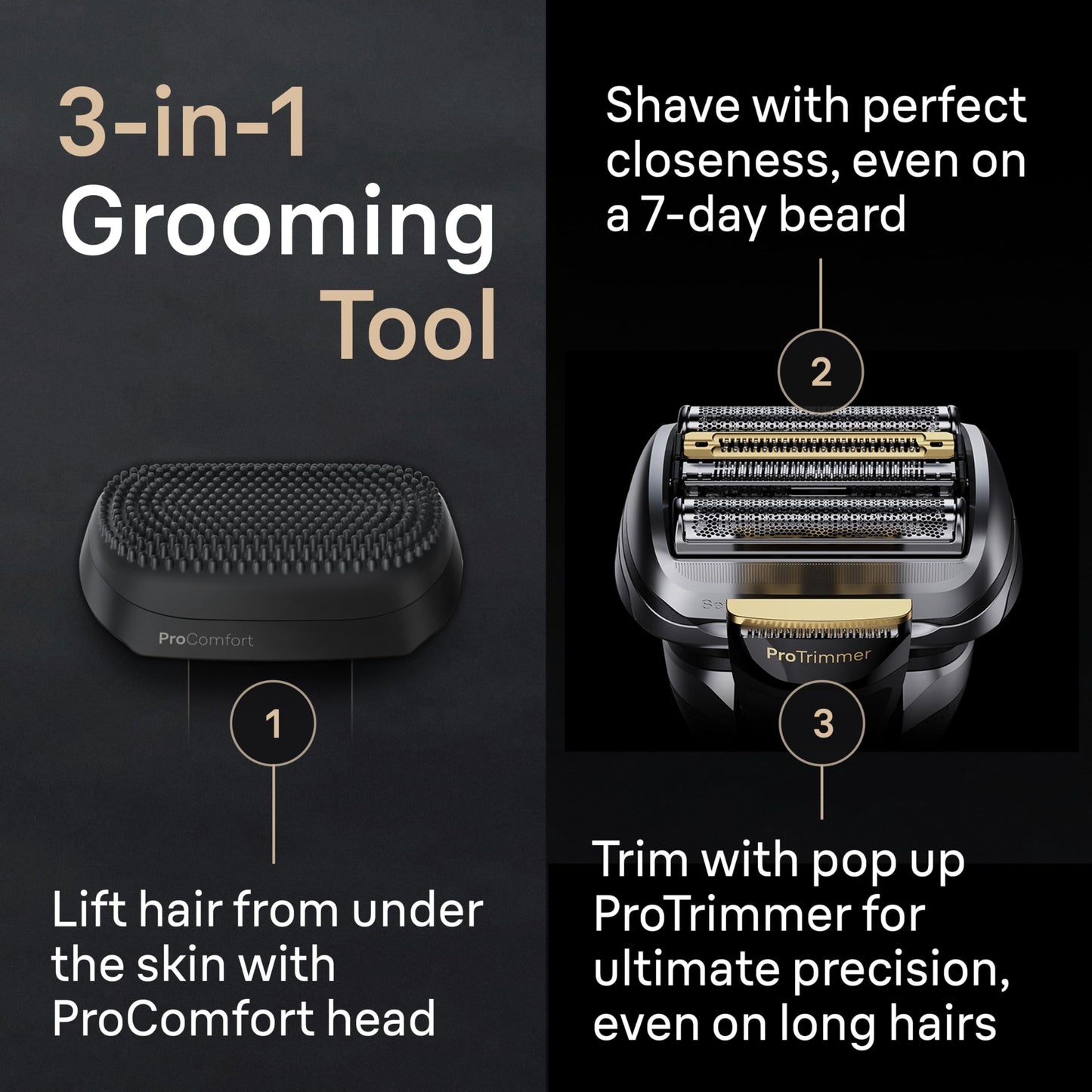 Black Braun Series 9 PRO+ Electric Razor for Men, 5 Pro Shaving Elements and Shave-Preparing ProComfort Head for Closeness & Skin Comfort, 6in1 SmartCare Center, Wet or Dry Shaver, Charging Stand, 9597cc