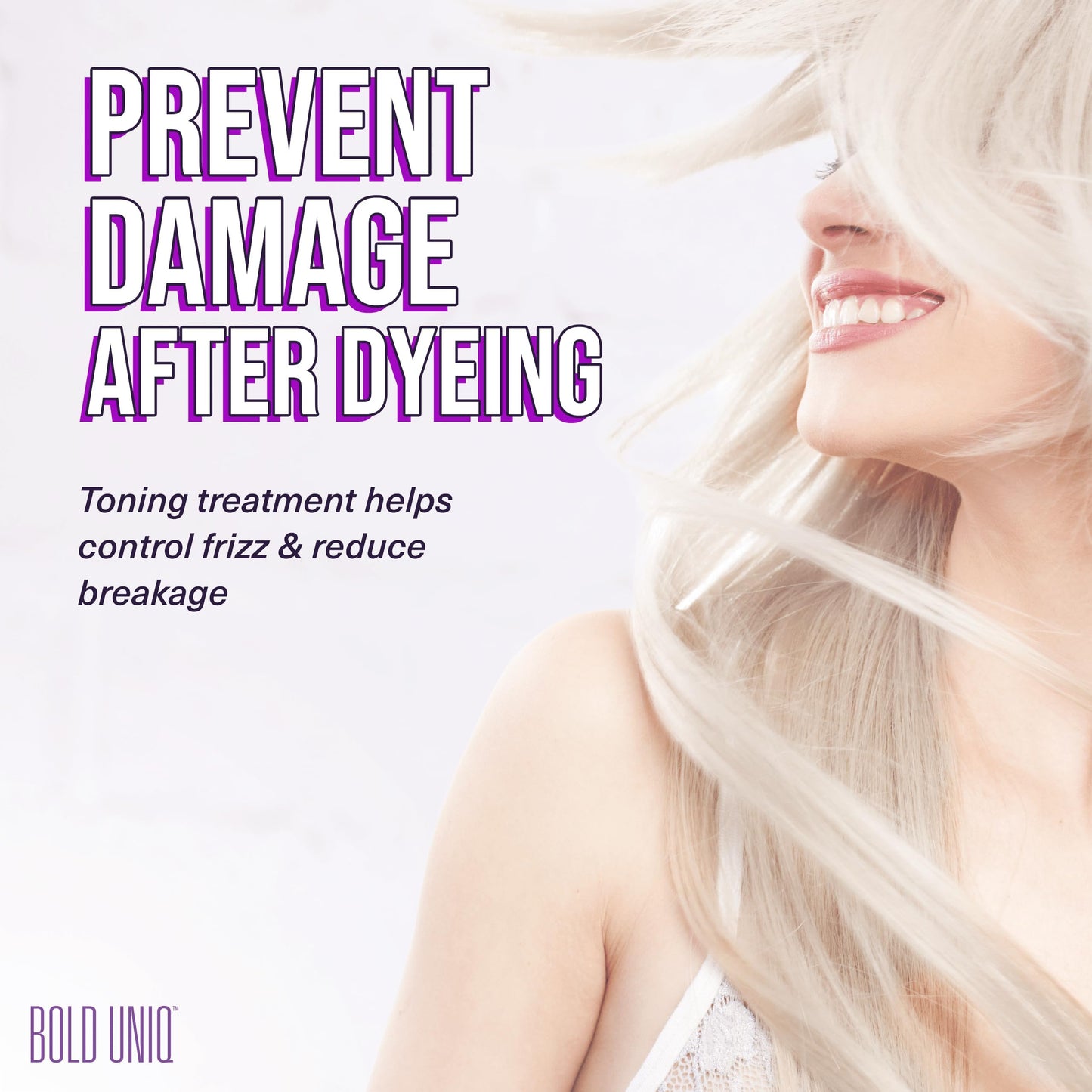 White Smoke Bold Uniq Purple Hair Mask - Toner For Blonde, Platinum, Bleached, Silver, Gray, Ash & Brassy Hair - Remove Yellow Tones & Condition Dry, Damaged Hair - Cruelty Free & Vegan - 6.76oz