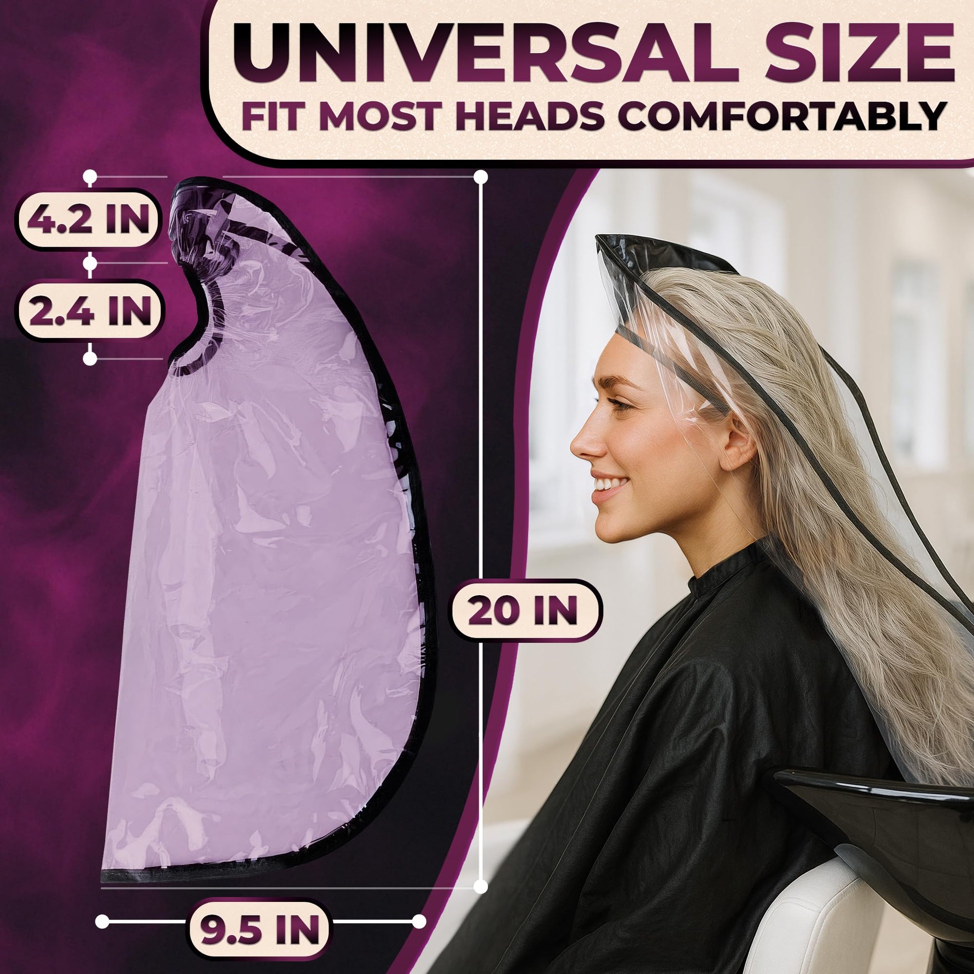 Black Hair Funnel for Washing Hair for Elderly – Shampoo Cape with Waterproof PVC Build 20"x9.5" for Upright Sink Washing & No-Rinse Care – Shampoo Caps no Rinse for Gentle Bedridden Support & Home Use