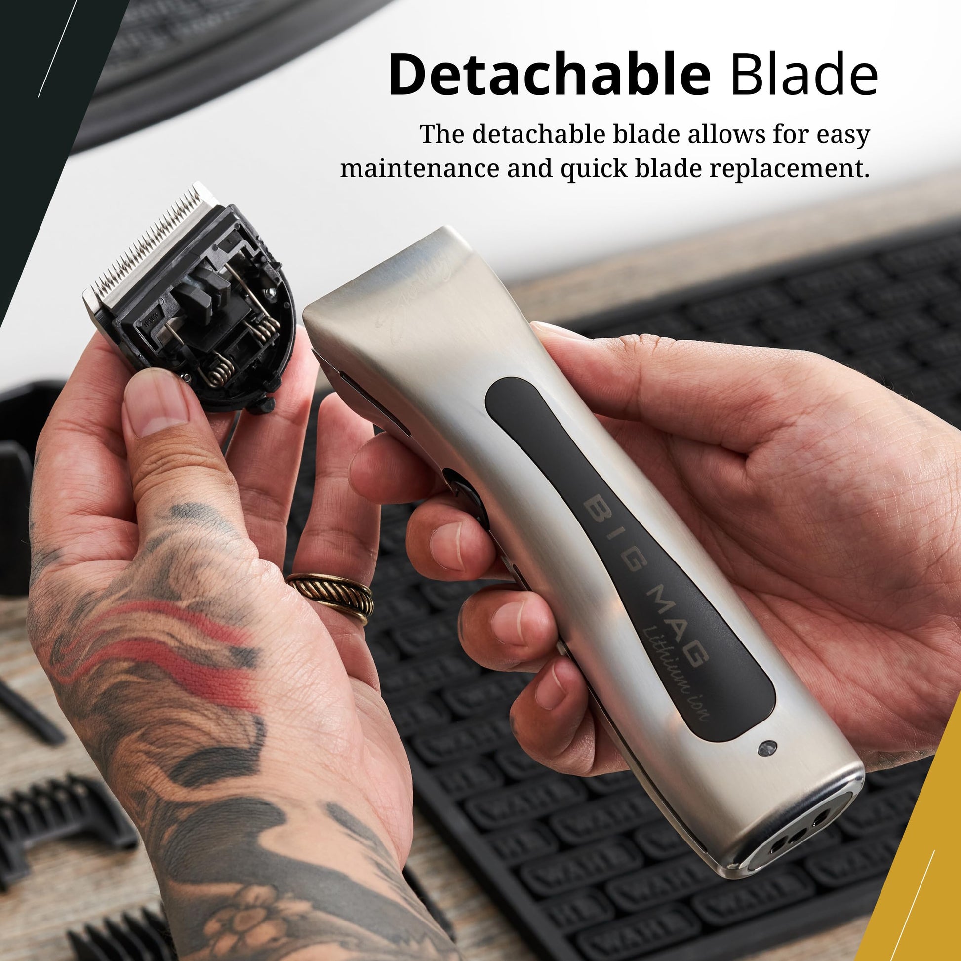 White Smoke Wahl Professional - Sterling Big Mag Clipper - Salon-Quality, Cordless, Electric Hair Clipper with Rotary Motor - Silver