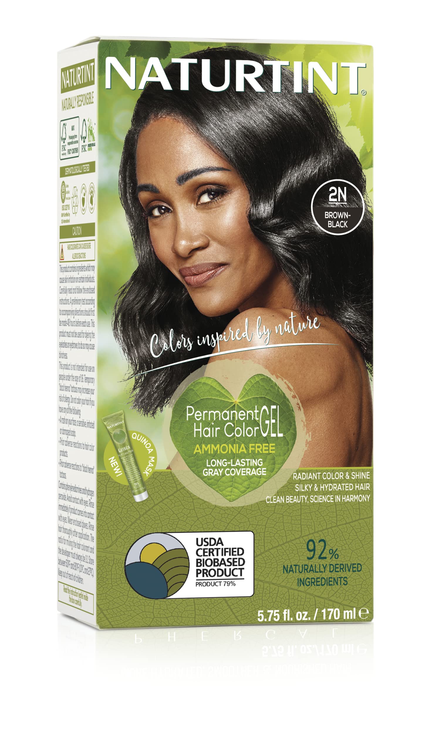 Olive Drab NATURTINT 2N Brown Black Hair Color, 5.07 FZ