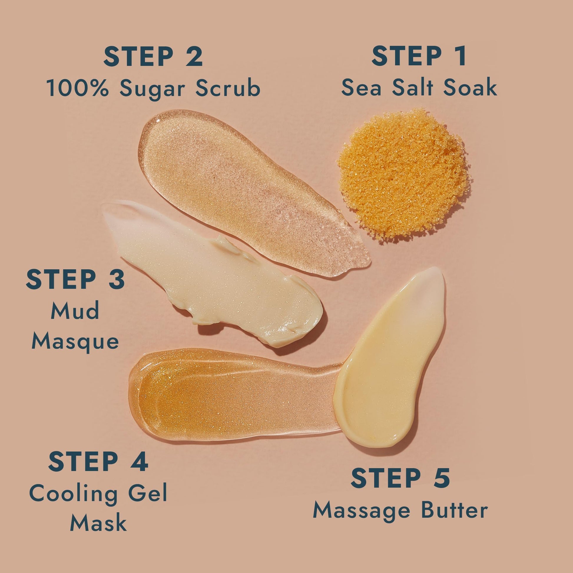 Tan VOESH Pedi in a Box Glimmer - 2 Packs, Golden Vanilla, Pedi in a Box, Spa Pedicure Kit, Sparkly Pedicure, DIY Pedi, Foot Care, At-Home Pedi Products, Vegan Skincare